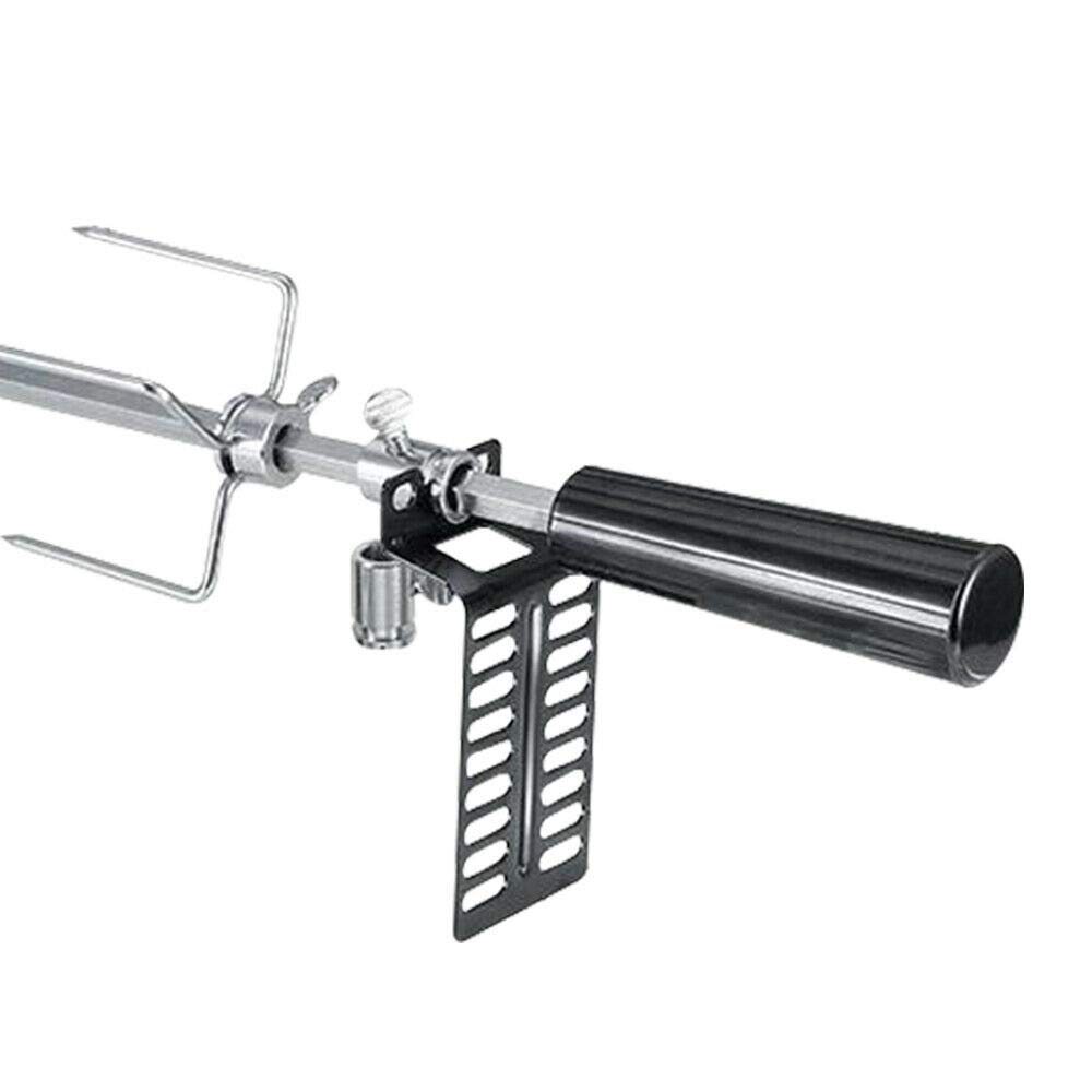 Electric Stainless Steel Rotisserie Grill Motor with Spit Rod & Meat Forks - Perfect for Backyard BBQs, Chicken Roasting, and Outdoor Cooking