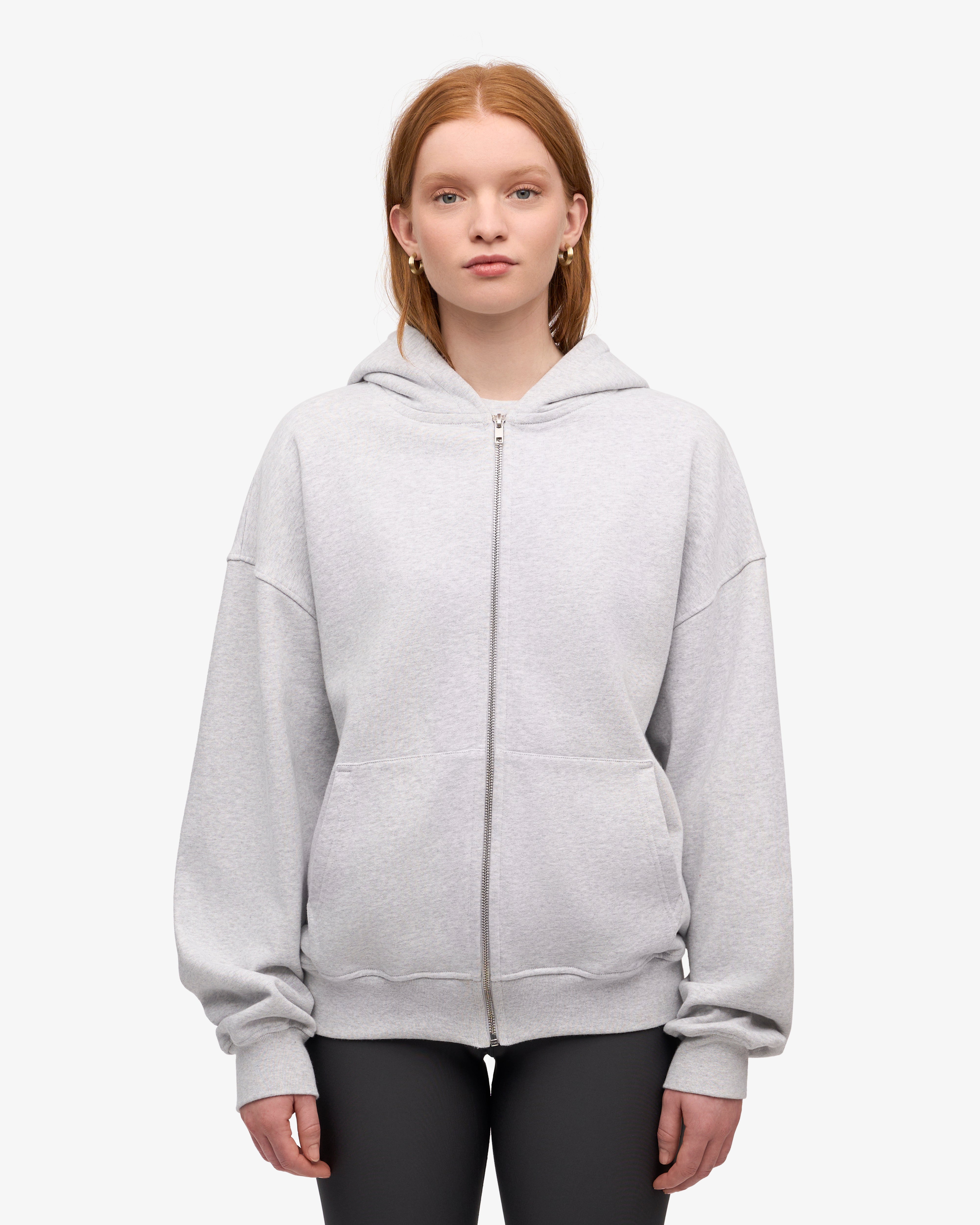 Organic Oversized Zip Hoodie - Snow Melange | Cozy Winter Wear for Men & Women | Perfect for Casual Outfits, Lounging & Outdoor Activities