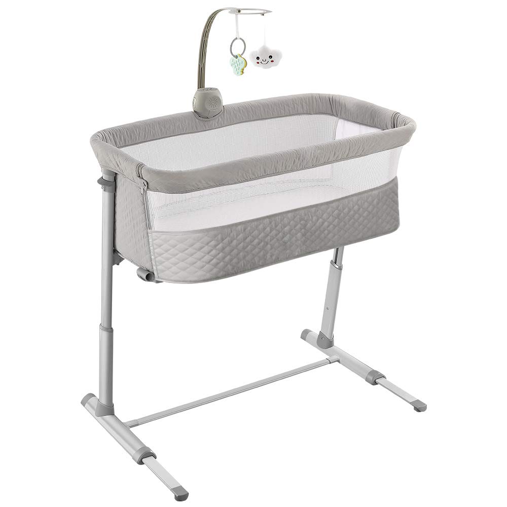 RONBEI Adjustable Portable Baby Bassinet & Bedside Sleeper Crib - Safe Newborn Bed for Infant, Baby Boy & Girl - Perfect for Nursery, Bedroom & Travel Use