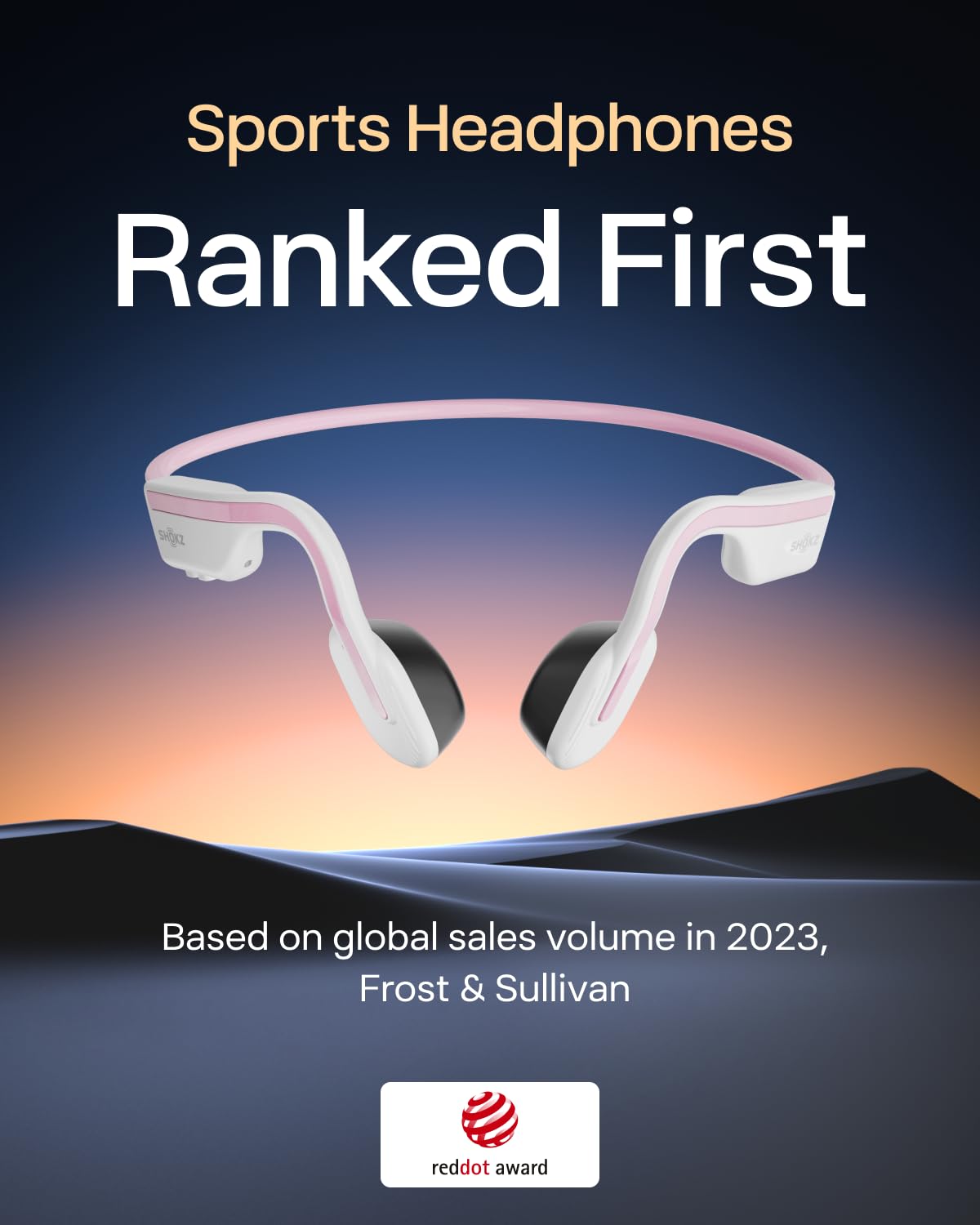 Shokz OpenMove Open-Ear Bluetooth Sport Headphones - Wireless Bone Conduction Headphones for Running, Cycling & Workouts - Sweatproof & Lightweight with Sticker Pack (Pink) - Perfect for Gym, Jogging & Outdoor Activities