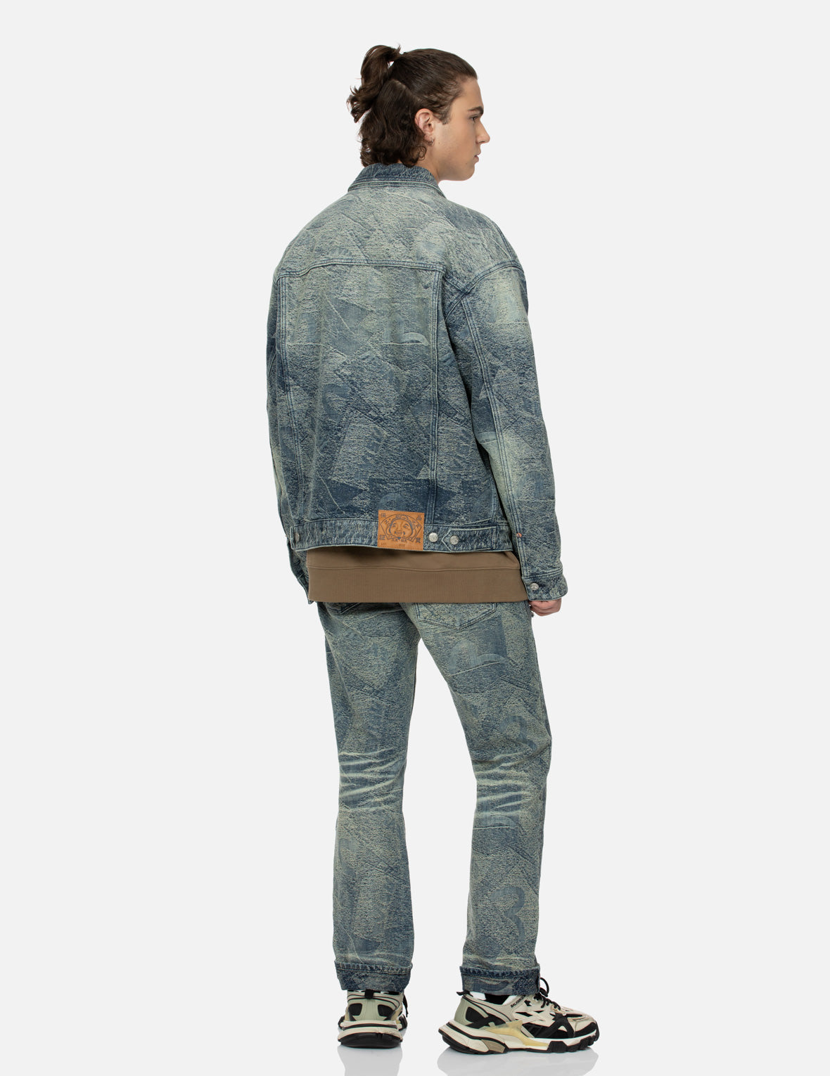 Stylish Allover Pocket Print & Seagull Embroidery Loose Fit Denim Jacket for Women - Casual Streetwear, Spring/Fall Outerwear