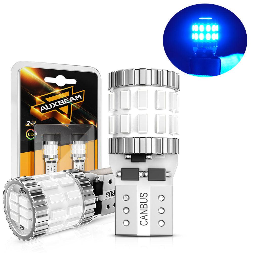 168 2825 W5W T10 LED License Plate/Side Marker/Interior Light Bulbs - 3W Super Bright 400% Brighter, Canbus Error Free Blue B1 Series (2 Bulbs) - Perfect for Car Interior, Exterior & Motorcycle Lighting