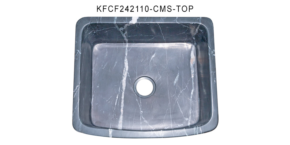 Farmhouse Charcoal Soapstone Single Bowl Kitchen Sink with Curved Front - Perfect for Rustic, Modern, and Farmhouse Style Kitchens