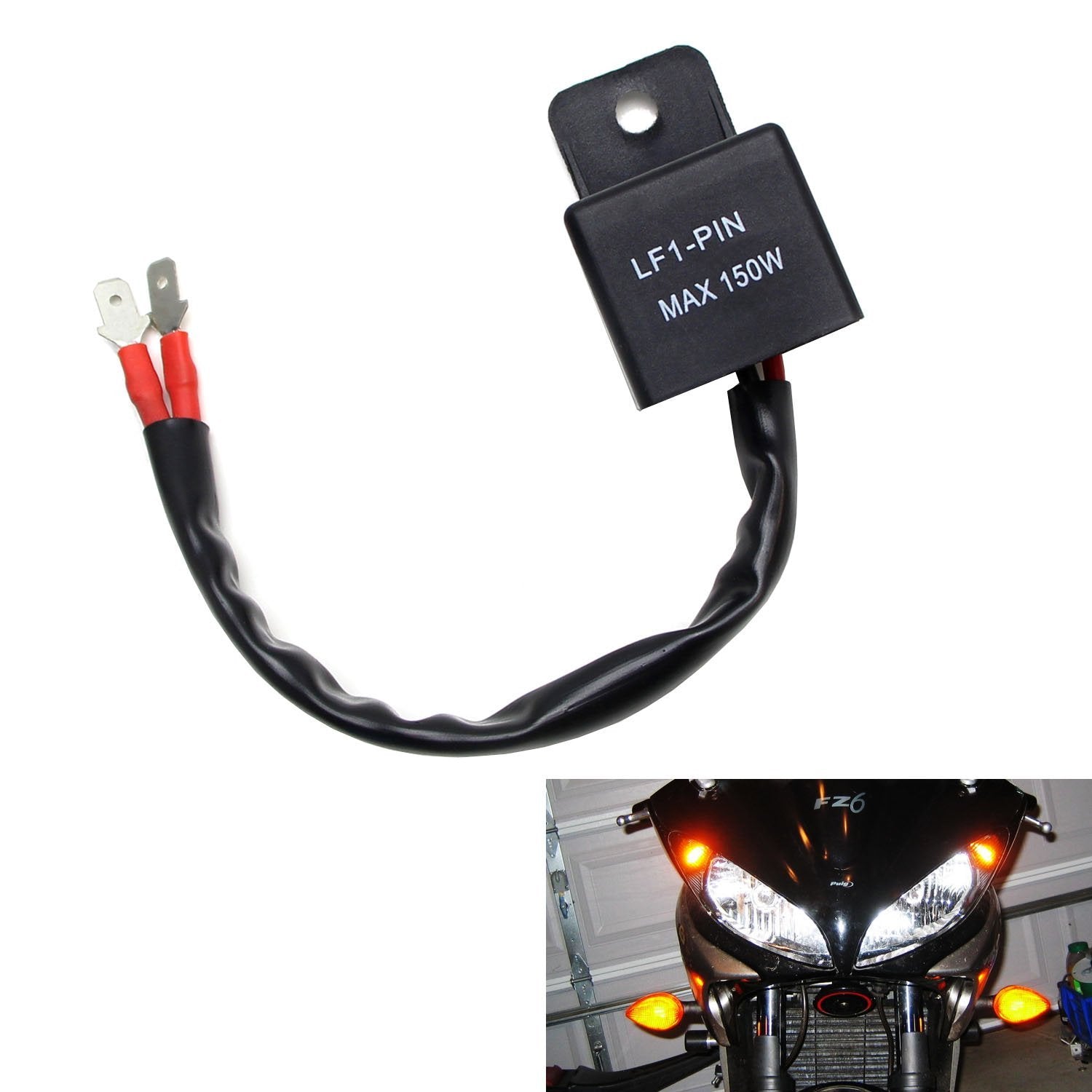 2 Pin LED Flasher Relay for Motorcycles - Fix Hyper Flash & Turn Signal Issues | Compatible with LED & Halogen Bulbs | Ideal for Harley, Honda, Yamaha & More | Easy Installation for Safer Riding
