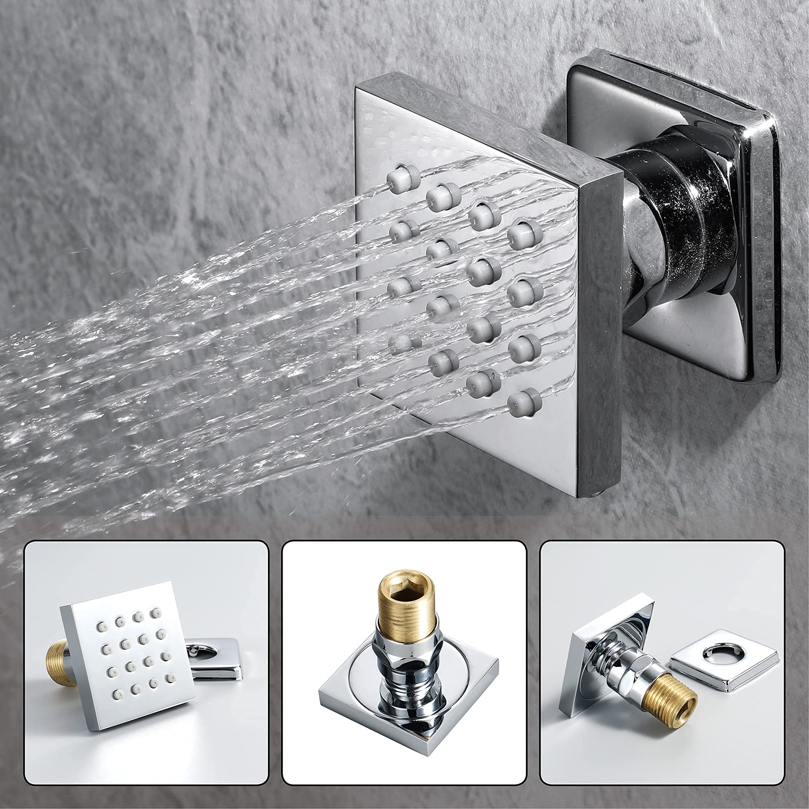 10 Inch Ceiling Mounted Rain Shower System with Body Jets & Handheld Spray - Chrome Bathroom Shower Set for Luxurious Spa Experience at Home