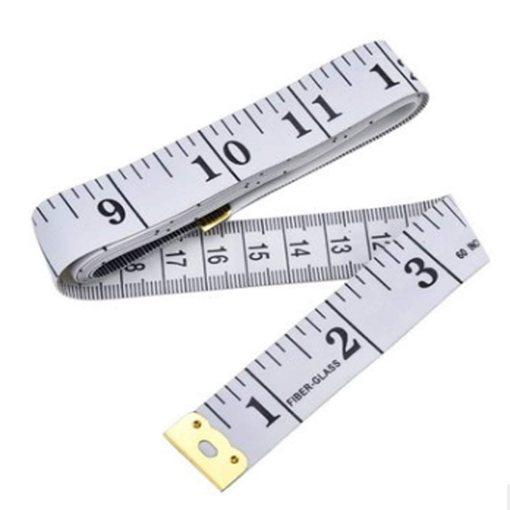 60-Inch Soft Tape Measure with Double Scale - Flexible Body Sewing Ruler for Weight Loss, Medical Measurements & Tailoring (White) | Perfect for Home Fitness Tracking, DIY Sewing Projects & Health Monitoring