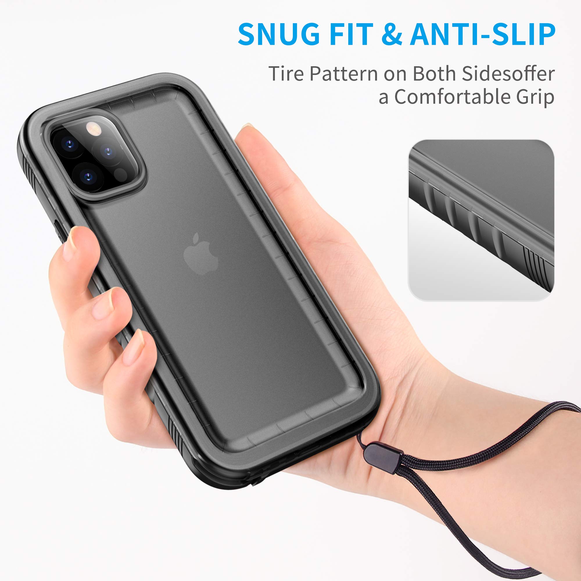 **Waterproof iPhone 12 Pro Max Case (6.7 inch, 2020) – Shockproof Full Body Protective Cover with Built-in Screen Protector – Black | Perfect for Outdoor, Swimming & Extreme Sports**