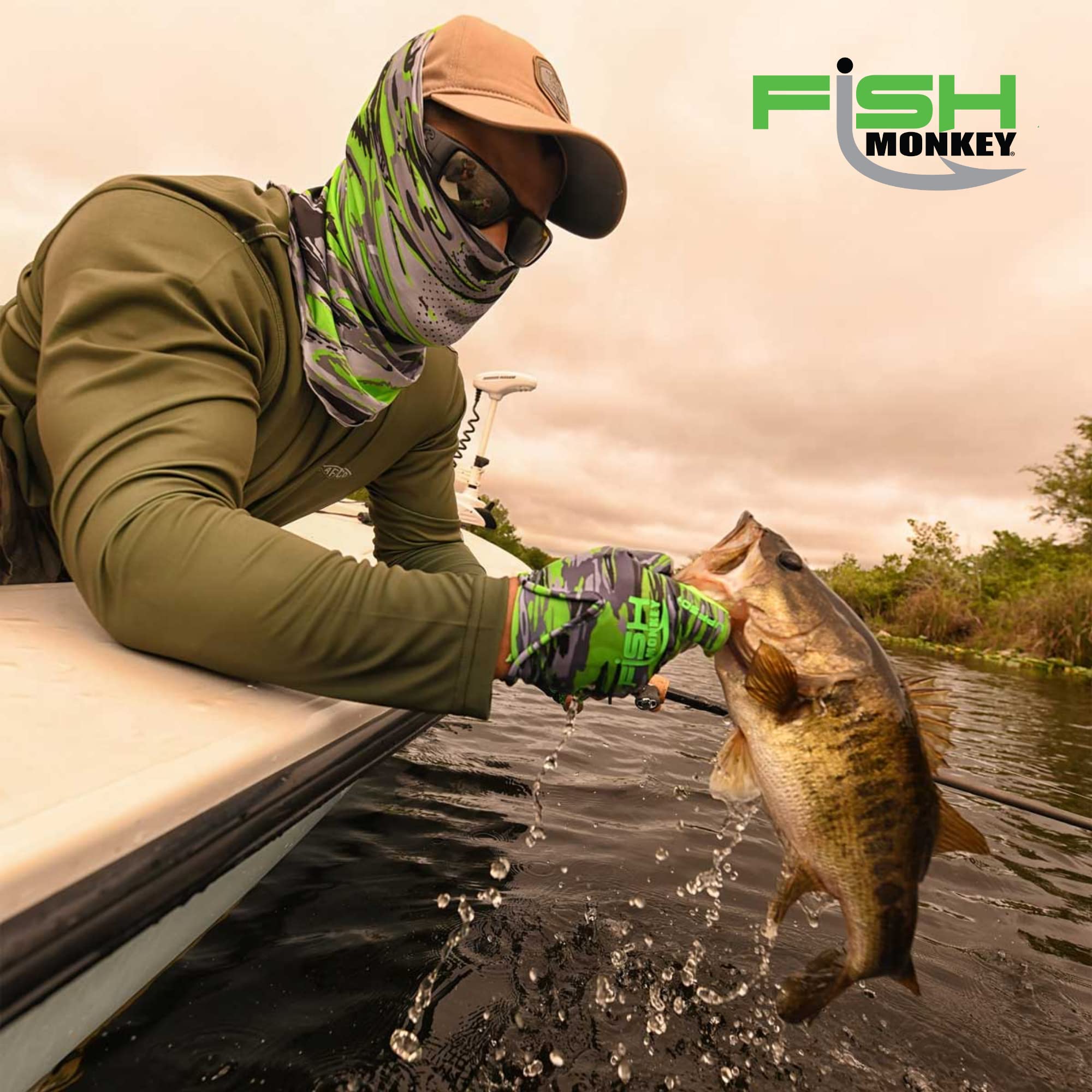 Fish Monkey FM18 Stubby Gloves - Durable Fishing Gloves for Saltwater & Freshwater - Non-Slip Grip, Cut-Resistant, UV Protection - Perfect for Kayak Fishing, Ice Fishing & Offshore Angling