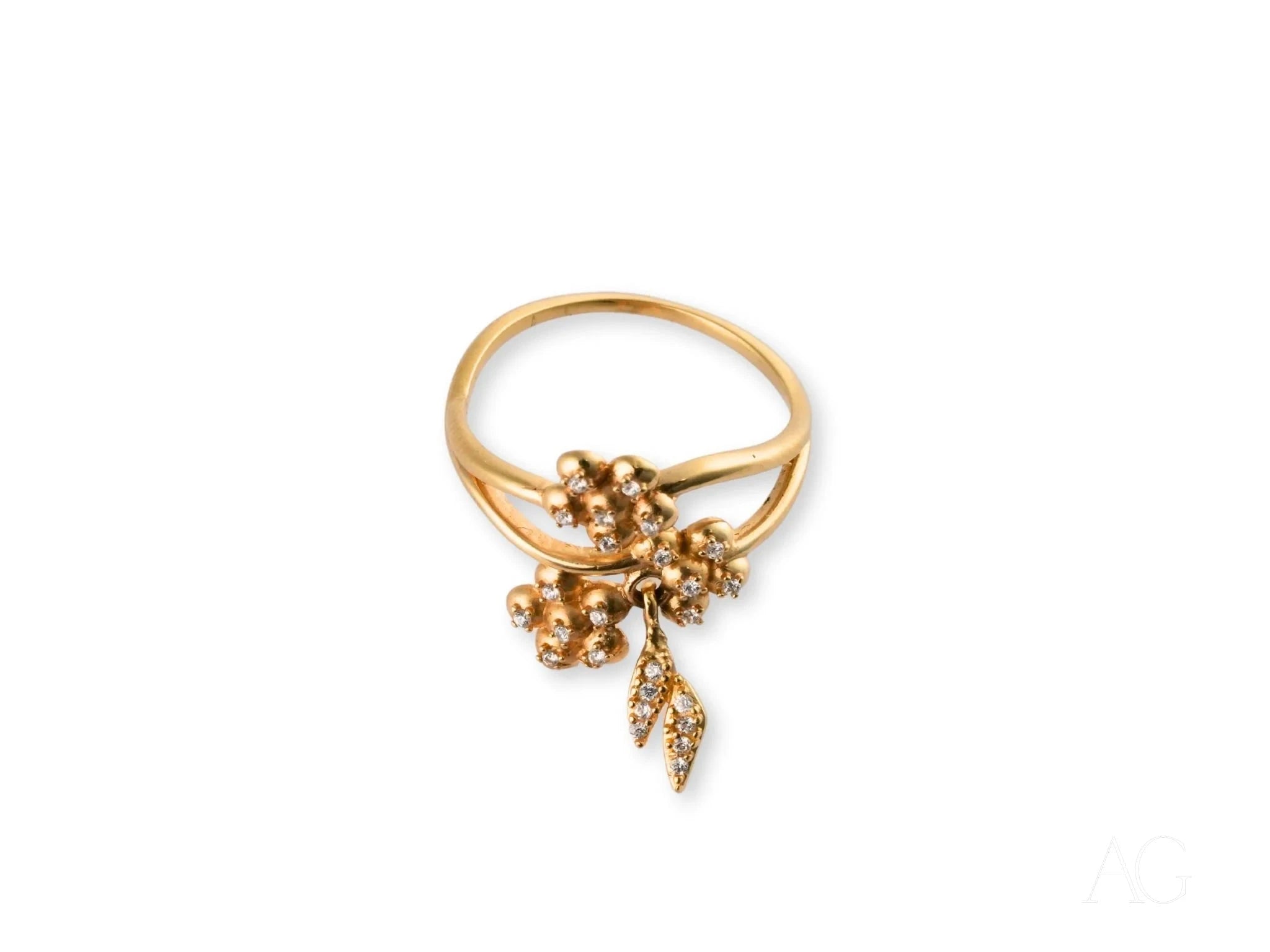 18k Gold Diamond Ring for Women - Elegant Blossom Charm Design, Perfect for Weddings, Anniversaries & Special Occasions