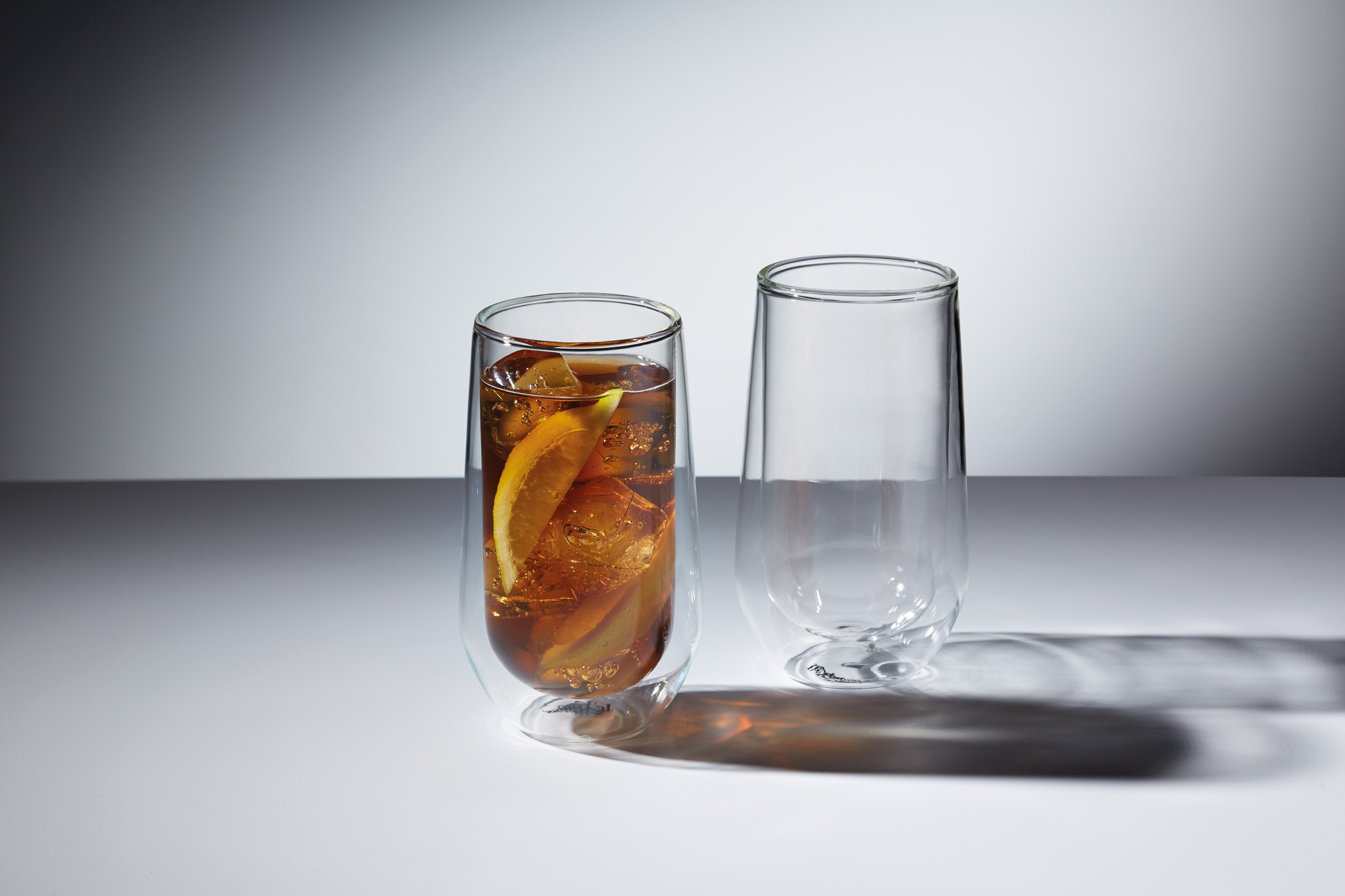 KitchenCraft Le’Xpress Double Walled Insulated Highball Glasses - 12.8 oz (380 ml) Set of 2 - Shatterproof & Sweatproof for Cocktails, Iced Coffee & Cold Drinks - Perfect for Home Bars, Parties & Outdoor Use
