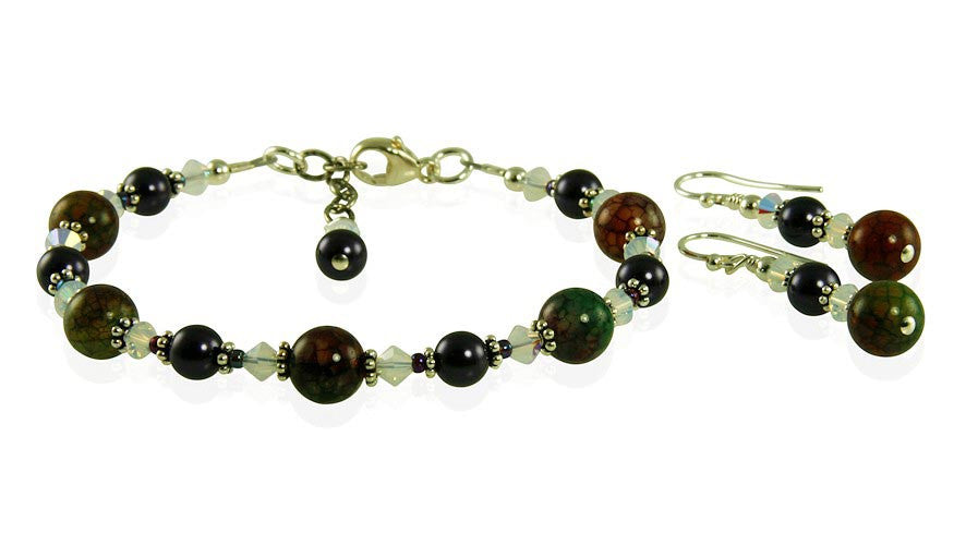 Opal Fire Agate Gemstone Bracelet Set for Women - Natural Healing Crystal Jewelry for Meditation, Yoga & Spiritual Wellness