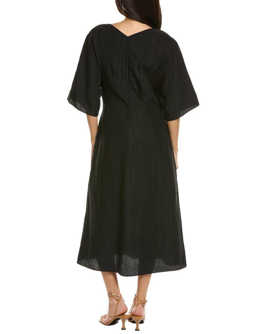 Vince Women's Flutter Midi Dress - Size XS in Black | Elegant Flowy Summer Dress for Weddings, Parties & Date Nights