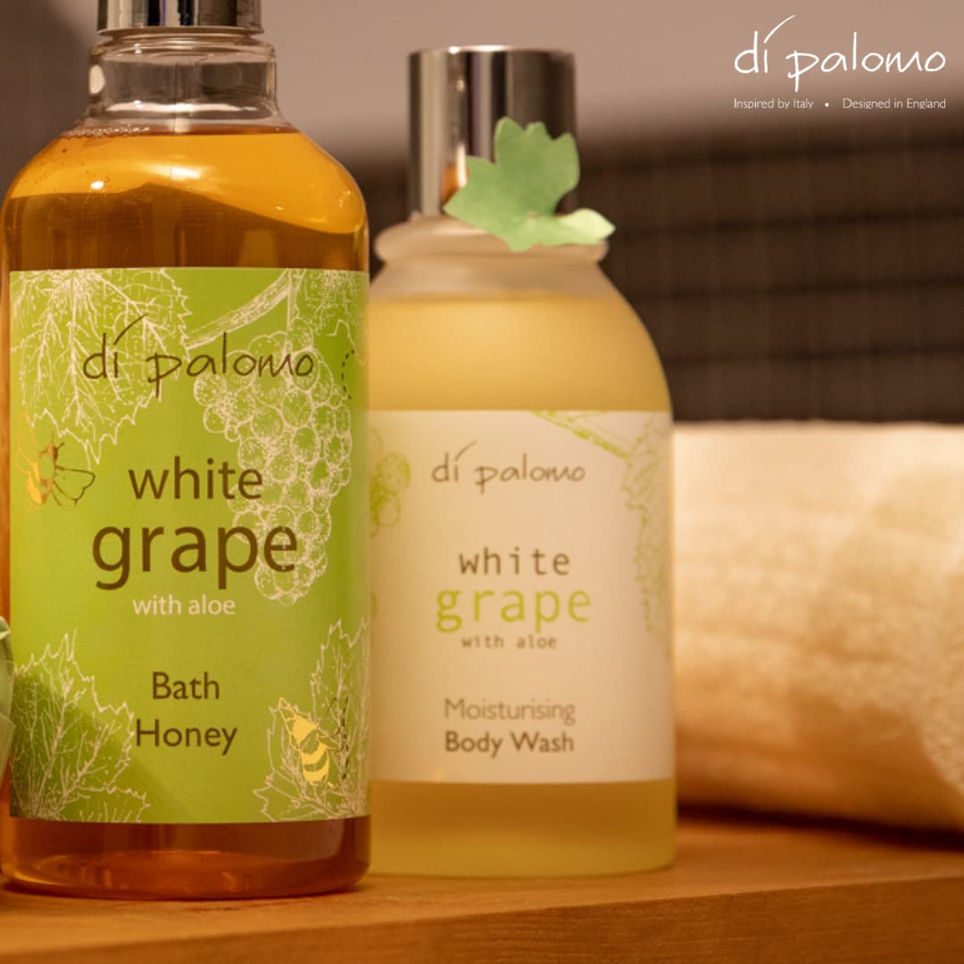 Di Palomo Vegan White Grape & Aloe Body Wash 240ml - Moisturizing Shower Gel for Women & Men with Skincare Benefits | Luxury Bubble Bath & Shower Gel | Vegan Gifts for Spa, Relaxation & Daily Hydration