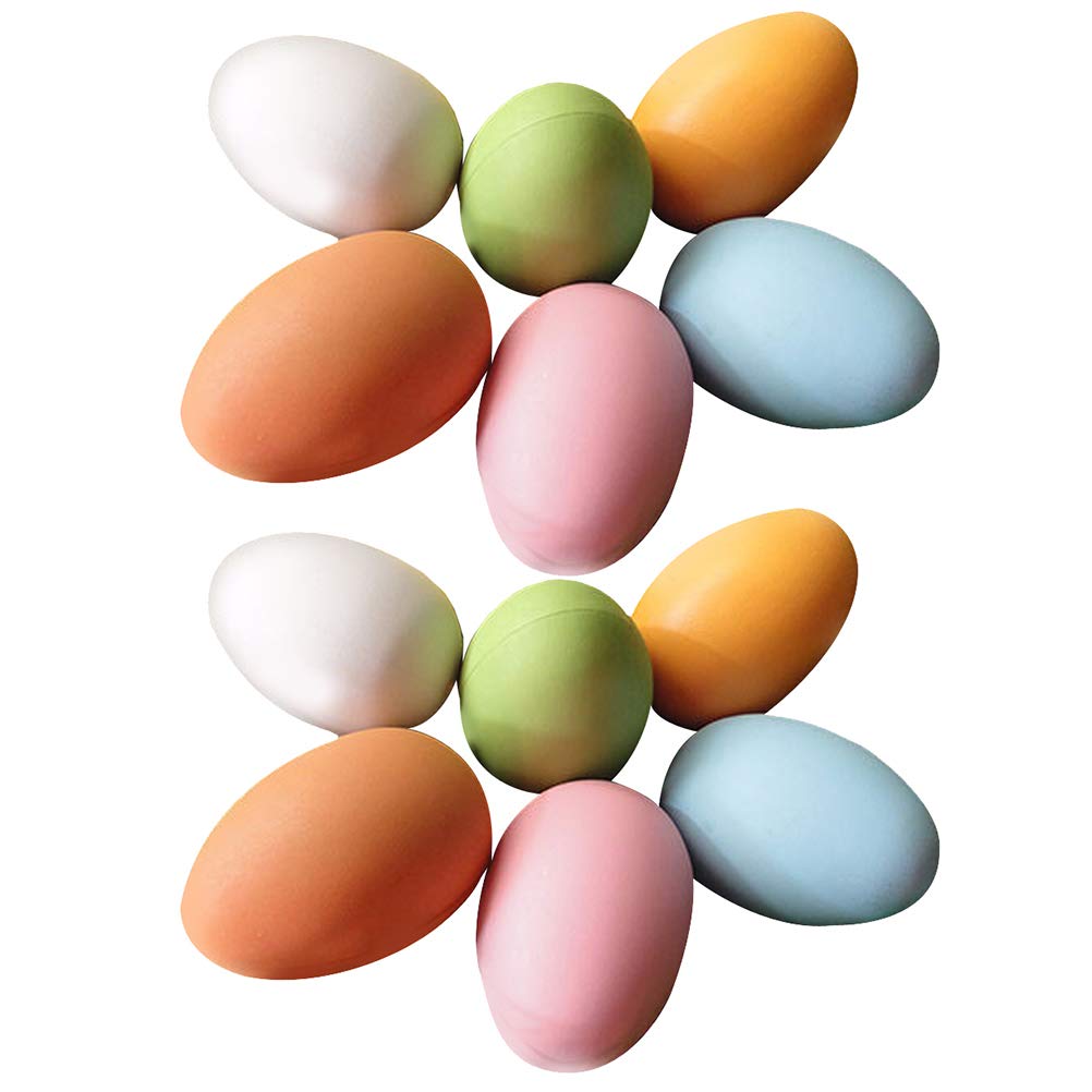 12-Piece Colorful Plastic Easter Eggs - DIY Easter Basket Fillers, Party Decorations, Home & Table Centerpiece for Easter Celebrations, Spring Festivals & Kids Egg Hunts