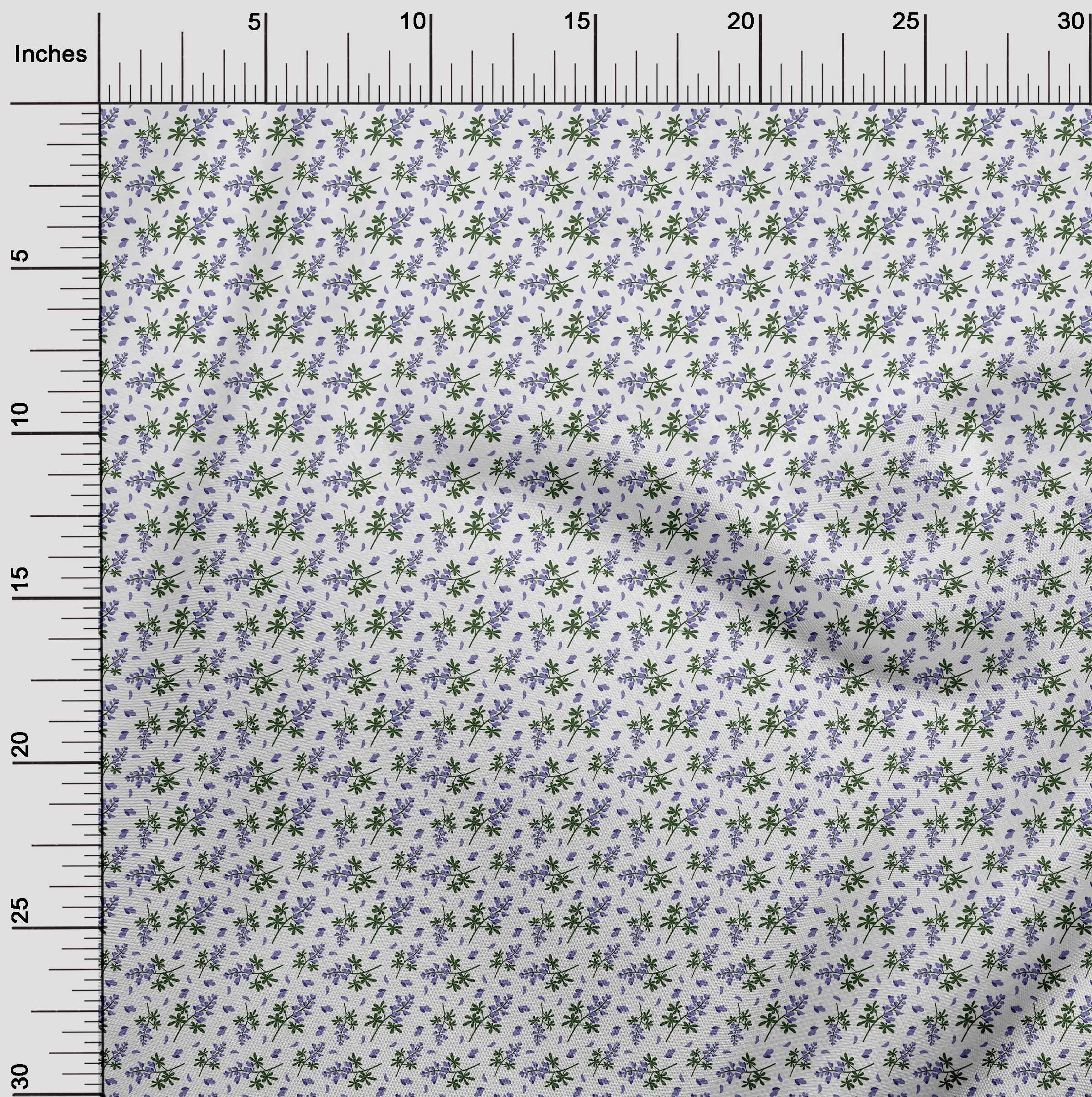 oneOone Velvet Medium Purple Floral Print Fabric - 58 Inch Wide Soft DIY Sewing Material for Kids Clothing, Dresses & Crafts | Premium by The Yard for Quilting, Home Decor & Fashion Projects
