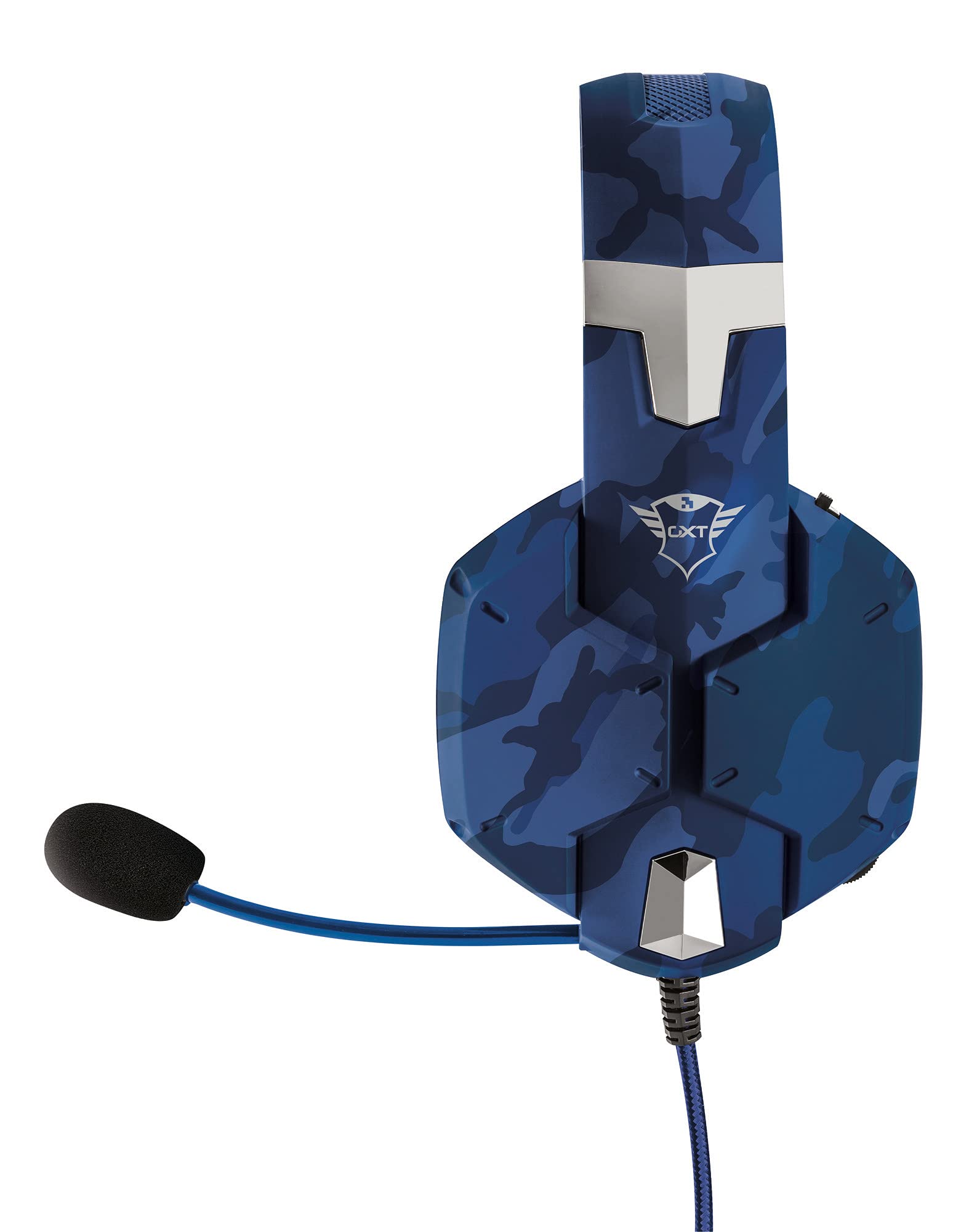 Trust GXT 322D Wired Gaming Headset with Flexible Microphone for PS4 & PS5 - Blue Medium - Noise Cancelling Over-Ear Headphones for PC, Xbox, Playstation Gaming & Online Classes