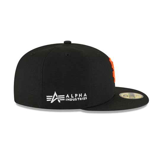 San Francisco Giants Alpha Industry Black 59FIFTY Fitted Hat for Men - Official MLB Baseball Cap for Sports Fans & Streetwear Fashion