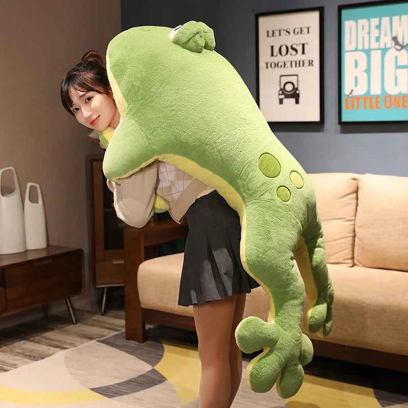 **60/80/100CM Giant Frog Plush Toy - Soft Stuffed Animal Pillow, Funny Frog Mat for Kids & Adults - Cute Home Decor, Gift for Birthday & Nursery (Perfect for Bedroom, Living Room, Playroom Decor)**