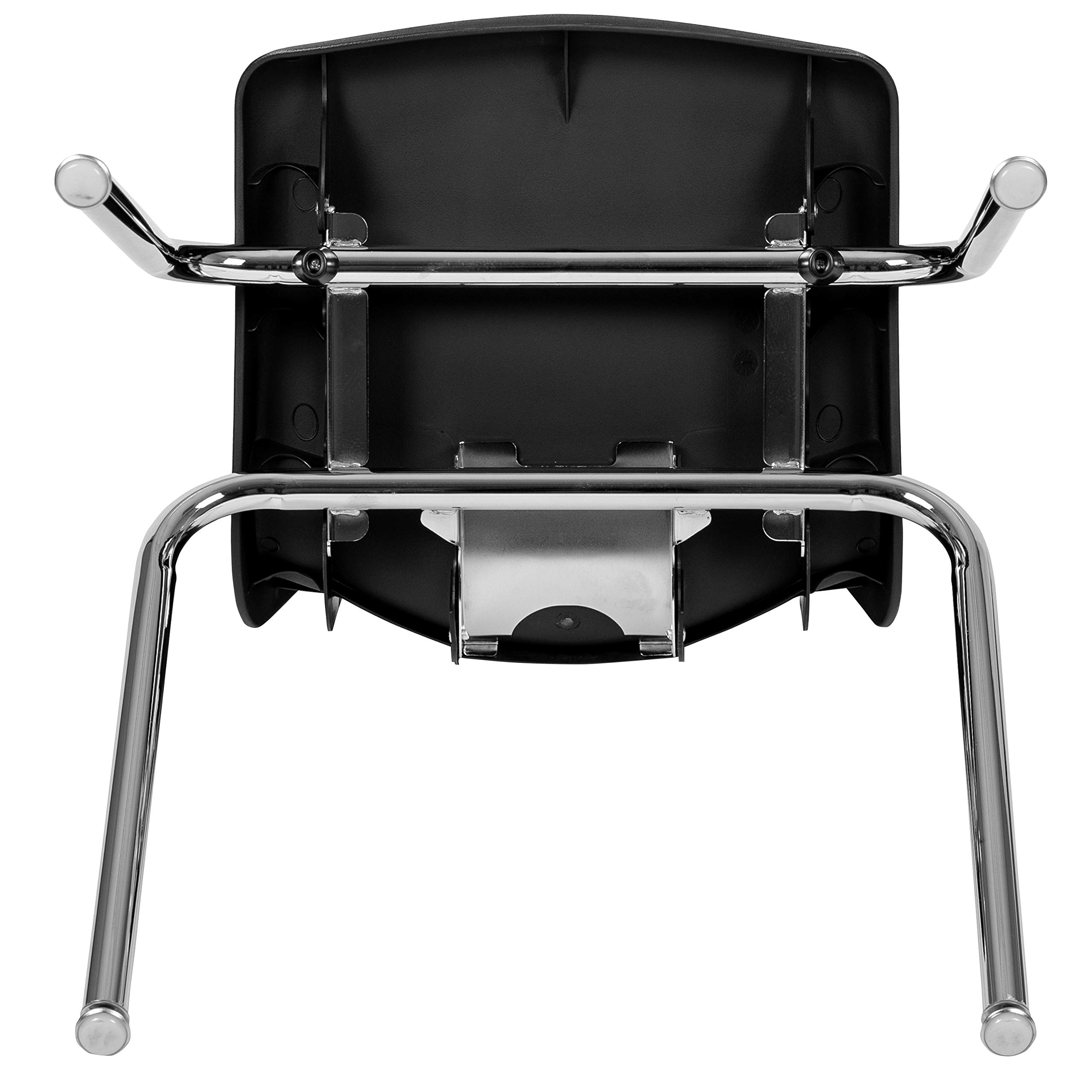 EMMA + OLIVER 4-Pack Black 18-inch Stackable School Chairs for Students - Durable Classroom Chairs for School, Office, and Home Study Use