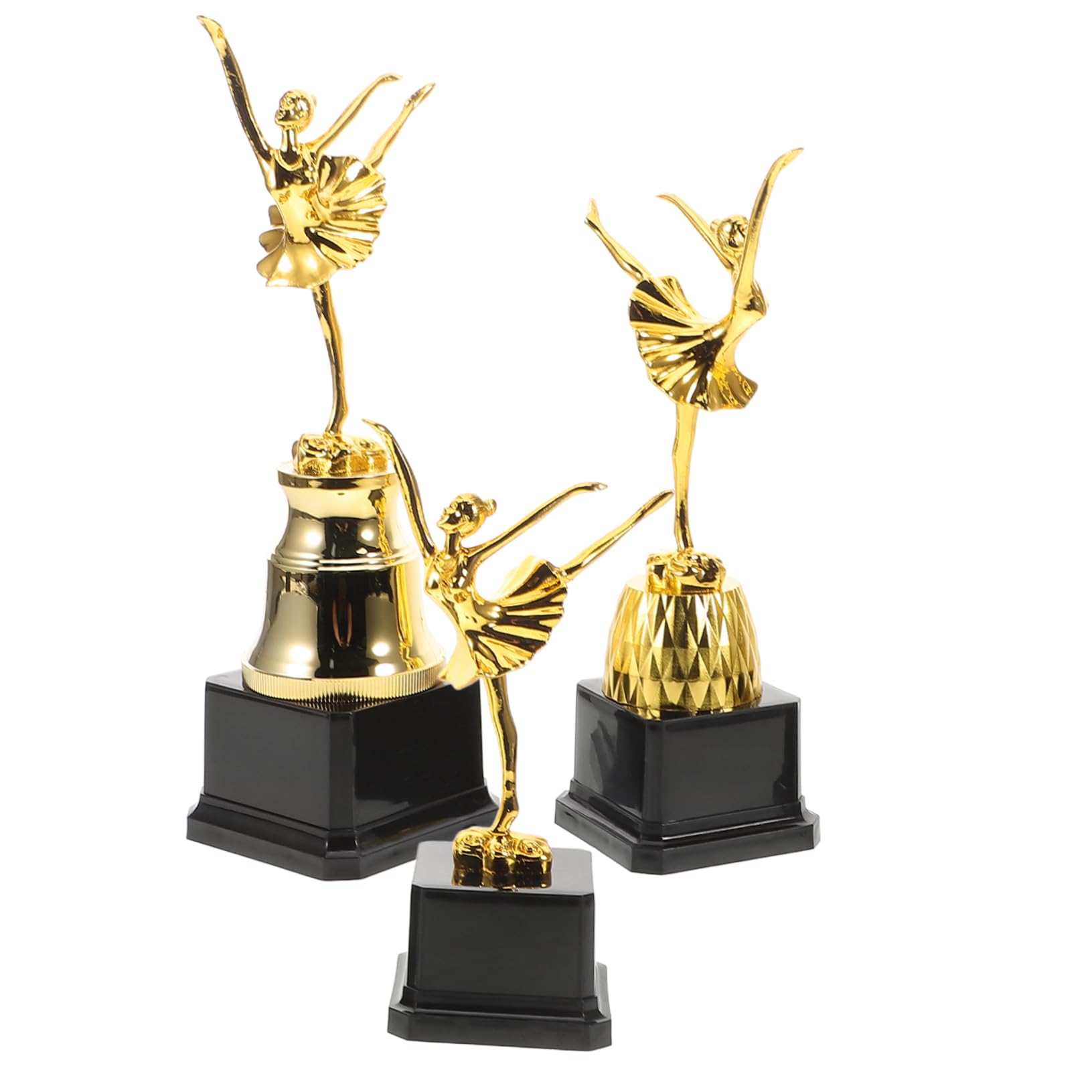 Anneome 3-Piece Gold Ballet Dance Competition Trophy Set - Elegant Award Statues for Teen Dance Competitions | Perfect for Ballet Recitals, Dance Competitions & Performance Awards