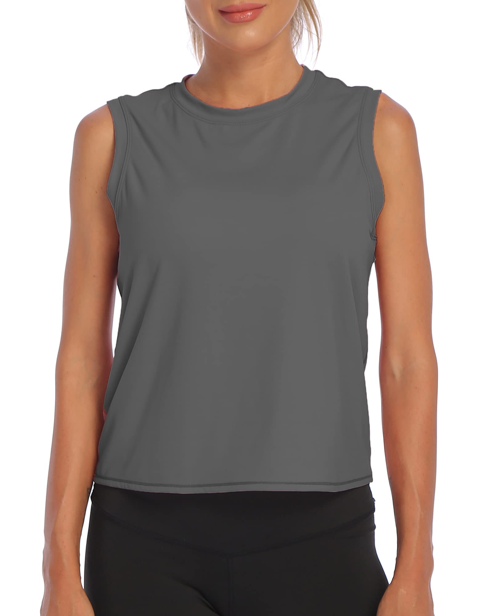 Women's Workout Tank Tops - Sleeveless Athletic Crop Tops for Running & Gym - Breathable Cool Shirts for Yoga, Fitness & Summer Outdoor Activities