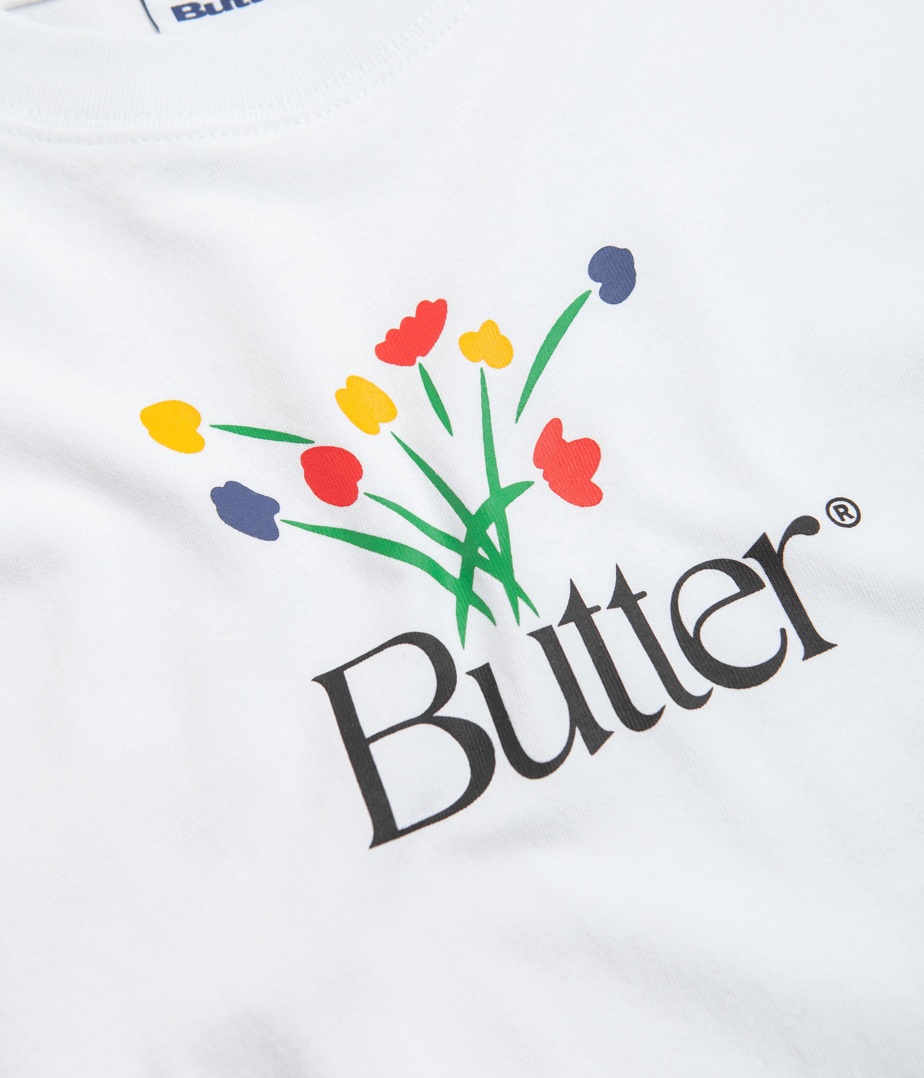 Butter Goods Bouquet Graphic T-Shirt for Men & Women - White Cotton Tee - Casual Streetwear & Summer Outfit Essential