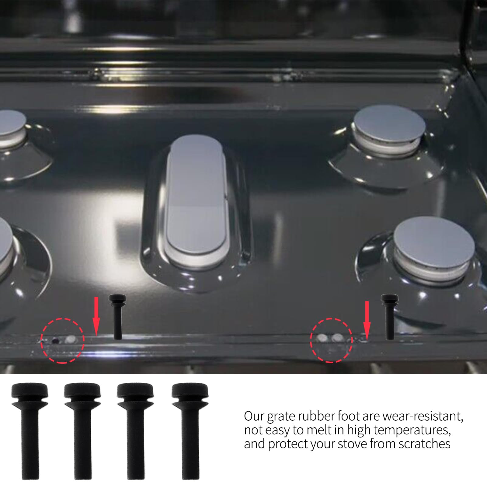 Allstare 12 Pack WB02X24790 Rubber Feet for GE Stove - Durable Grate Bumpers & Replacement Feet for Gas Stove, Range & Cooktop - Perfect for GE Appliance Repair & Kitchen Maintenance