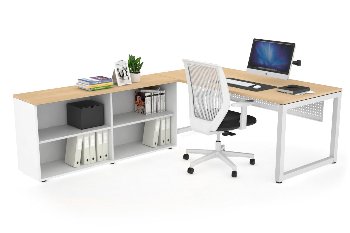 Quadro Loop Executive White Frame Office Chair [1800L x 700W] - Ergonomic Desk Chair for Home & Office Workspace