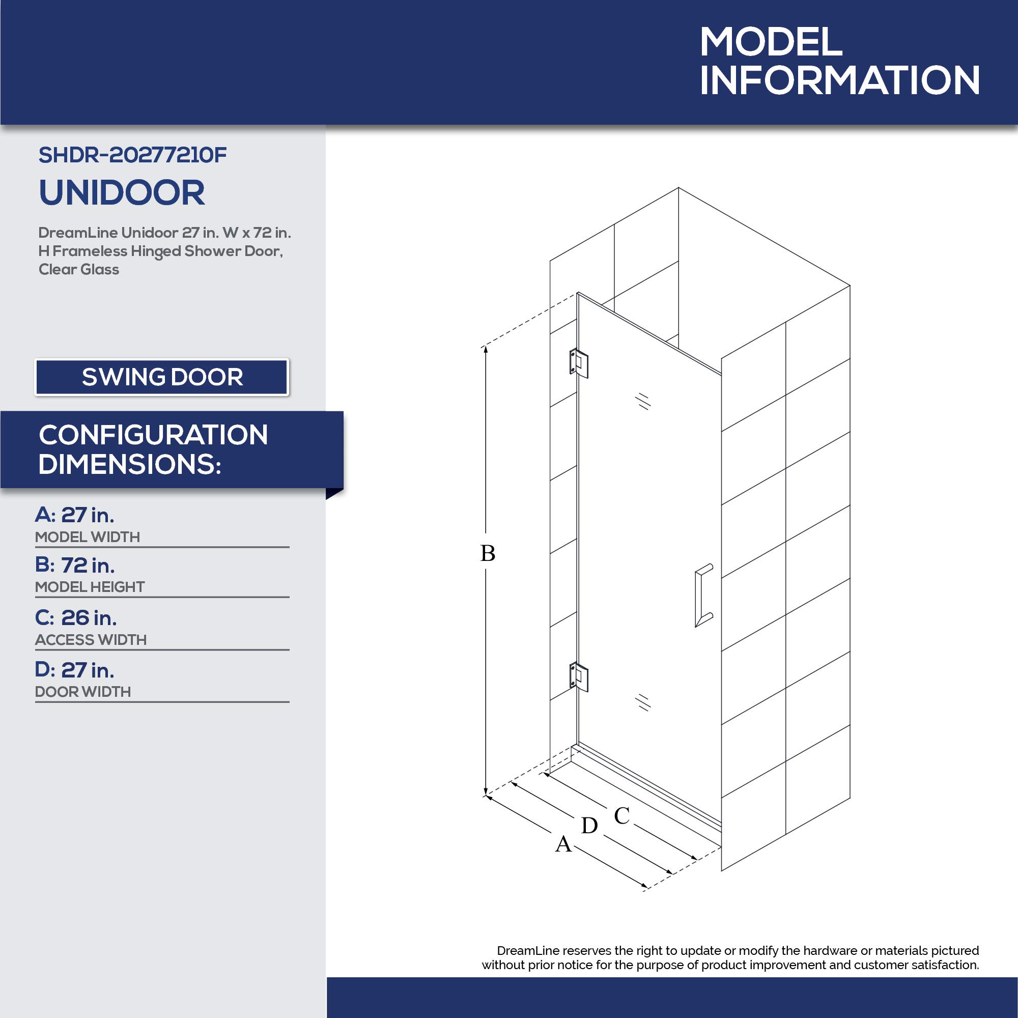 DreamLine Unidoor 27