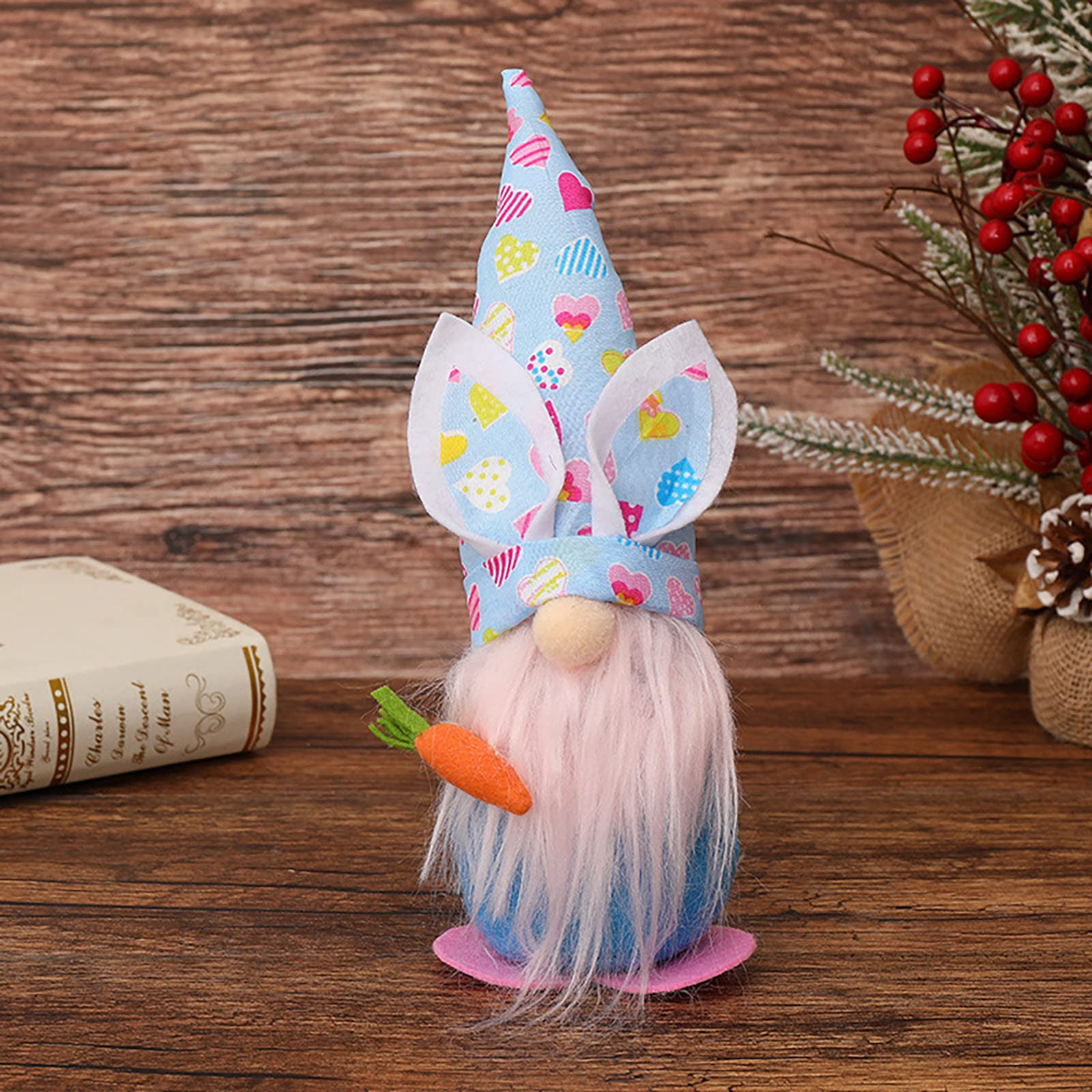 Easter Gnomes Decorations - Plush Bunny Ear Gnome Ornaments for Home Decor, Spring Collectible Figurines, Knitted Faceless Dolls, Rabbit Elf Stuffed Toys | Perfect Easter Gifts for Kids, Easter Party Decor, Spring Home Accents, and Seasonal Tabletop Displays