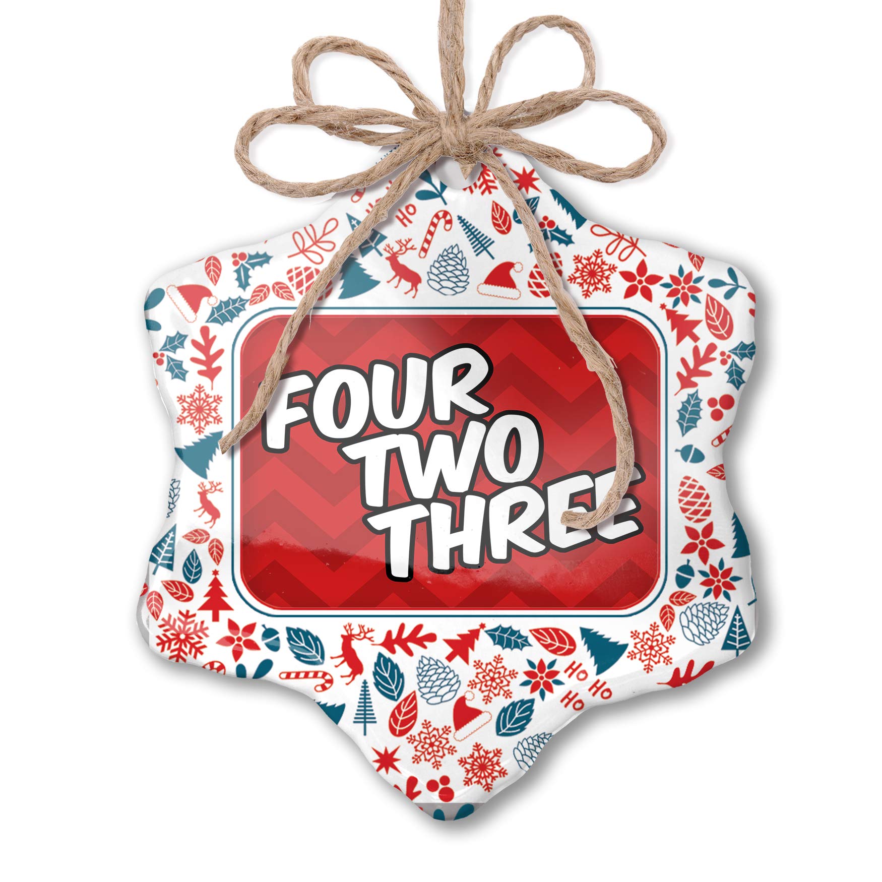 Red White Blue Christmas Ornament - Chattanooga TN Themed Holiday Decor for Tree, Home & Office | Festive Xmas Decoration for Gifts & Holiday Parties