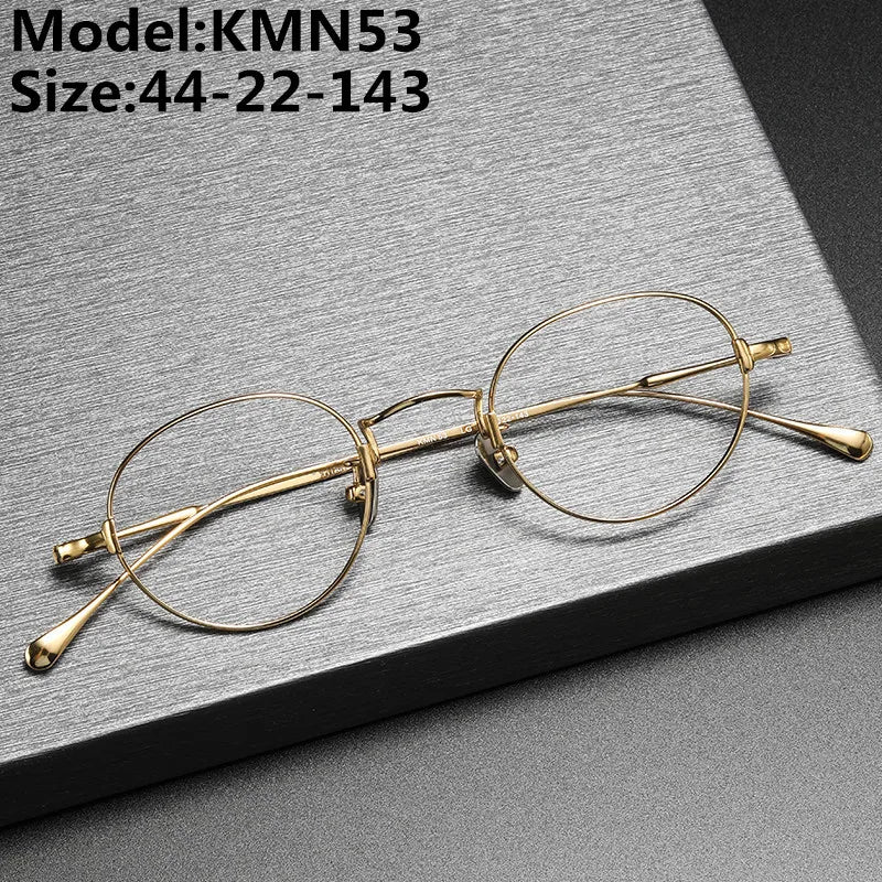 Aimee Unisex Full Rim Round Titanium Eyeglasses Frame 1353 - Lightweight Durable Glasses for Men & Women - Perfect for Reading, Working & Daily Wear