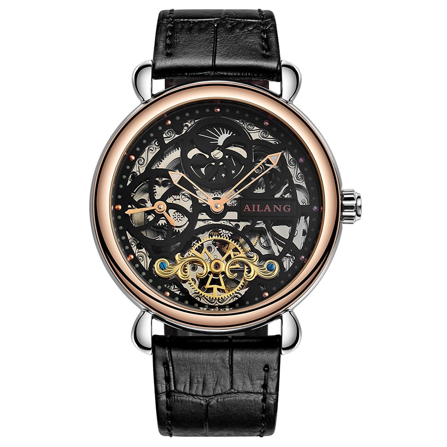 WhatsWatch 2017 Premium Automatic Men's Watch - Fashionable Skeleton Dial, Waterproof Design, Luxury Stainless Steel Band - Perfect for Business, Casual & Outdoor Activities