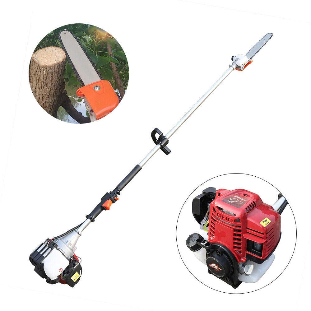 37CC Gas Pole Saw - 4-Stroke Chainsaw for Tree Trimming & Pruning - Long Reach Trimmer for Garden & Farm Use