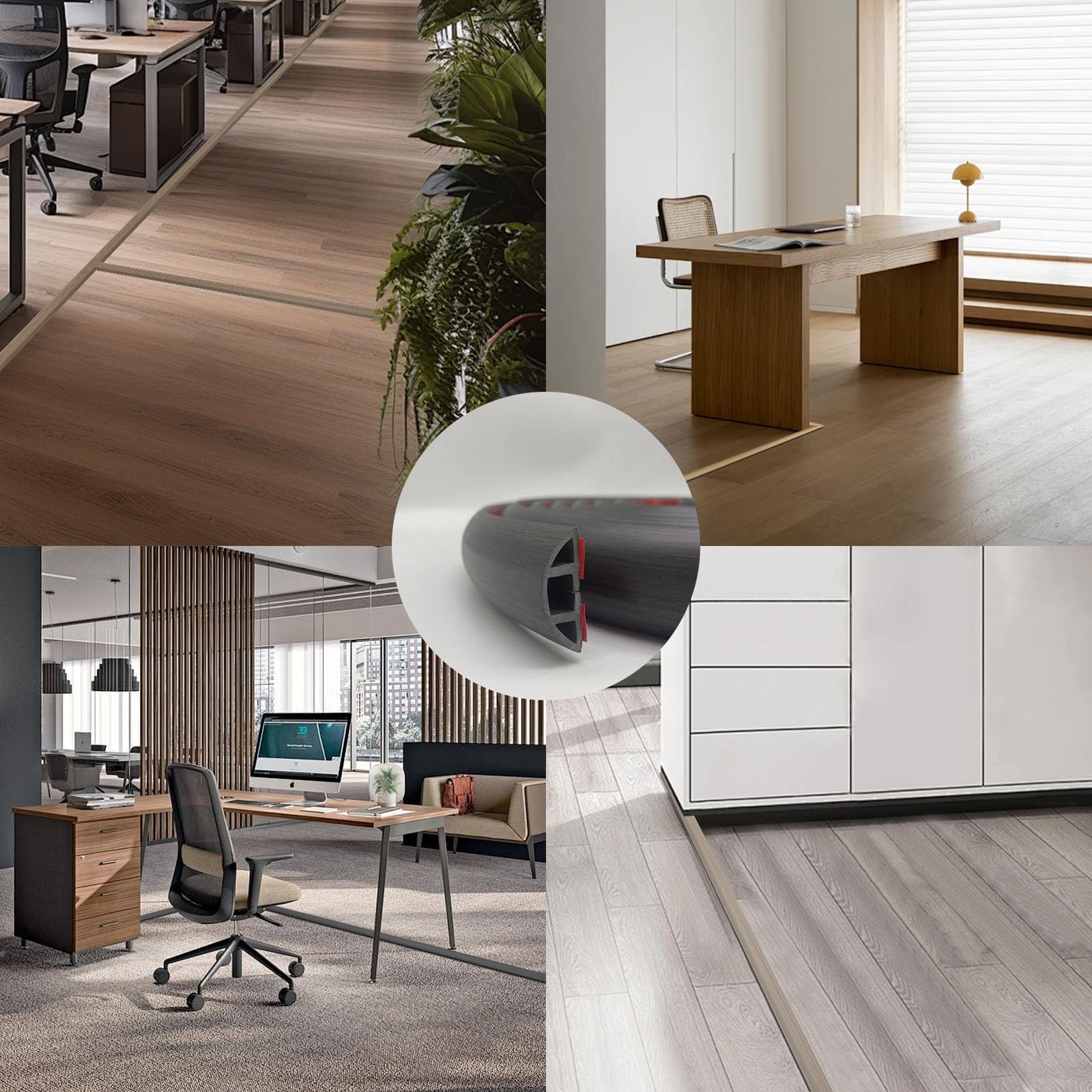 Wood Grain Self-Adhesive Floor Cord Cover - 0.5