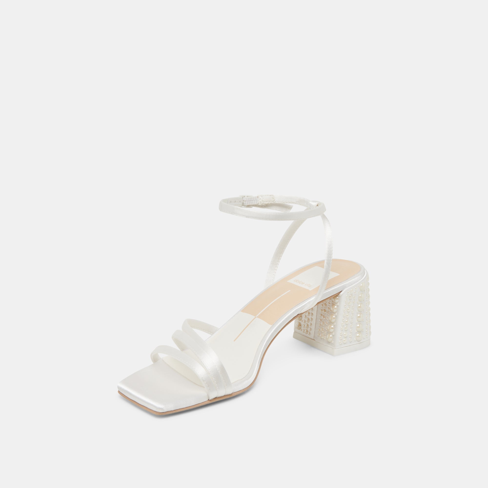 YSABEL PEARL HEELS - True White Satin Women's Wedding Shoes for Bride, Prom, Evening Party & Special Occasions