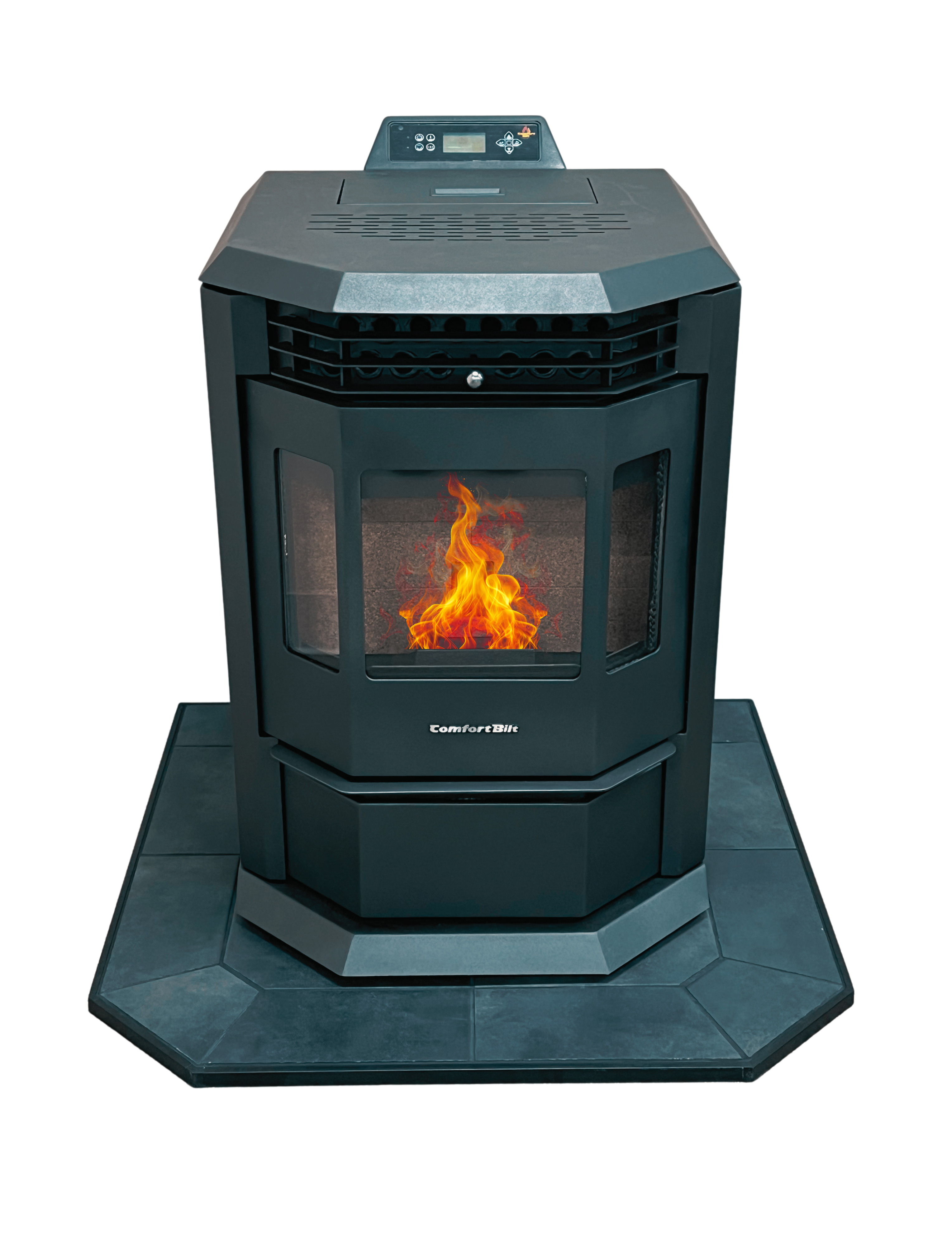 HP22 Black Pellet Stove with 36