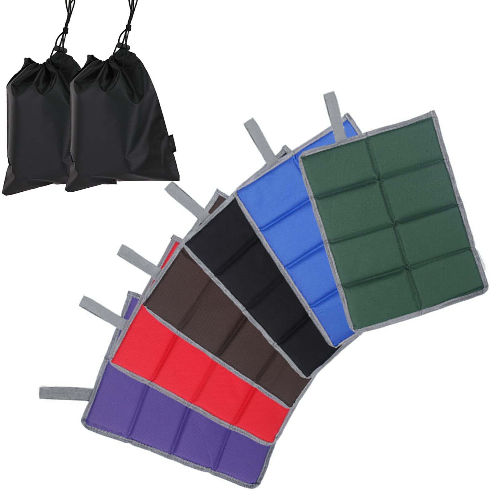 2 Pack Waterproof Foam Sitting Pad - Foldable Camping Seat Cushion with Storage Bag for Hiking, Picnic, Backpacking & Outdoor Activities | Lightweight Portable Sitting Mat for Park, Beach, Stadium & Tailgating