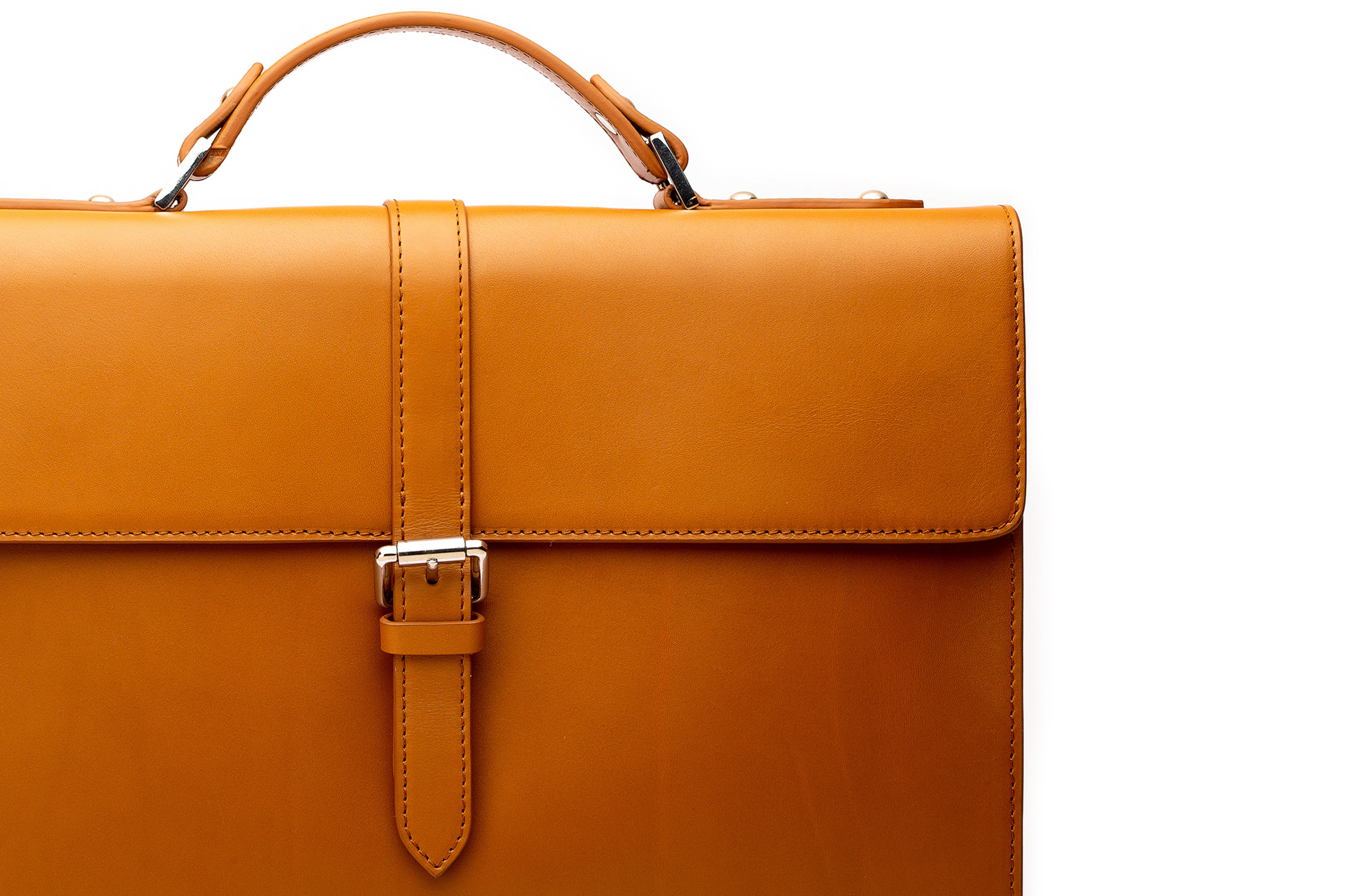 Premium Genuine Leather Laptop Briefcase for Business Professionals - Tan Brown - Perfect for Office, Travel & Business Meetings