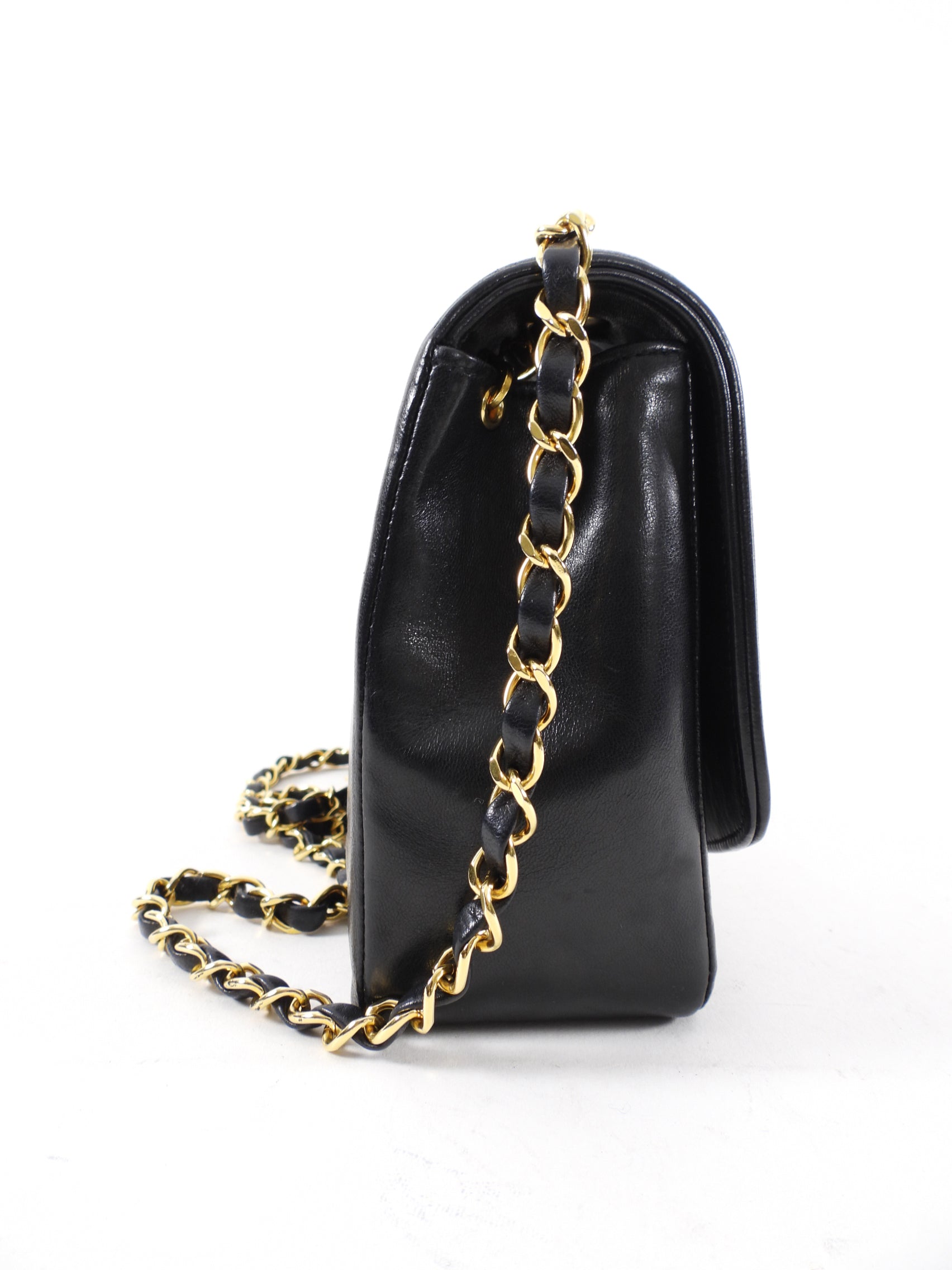 Vintage Chanel Black Lambskin Quilted Diana Medium Flap Bag 2000-2002 Collection | Luxury Designer Handbag for Women | Perfect for Evening Events, Parties & Special Occasions
