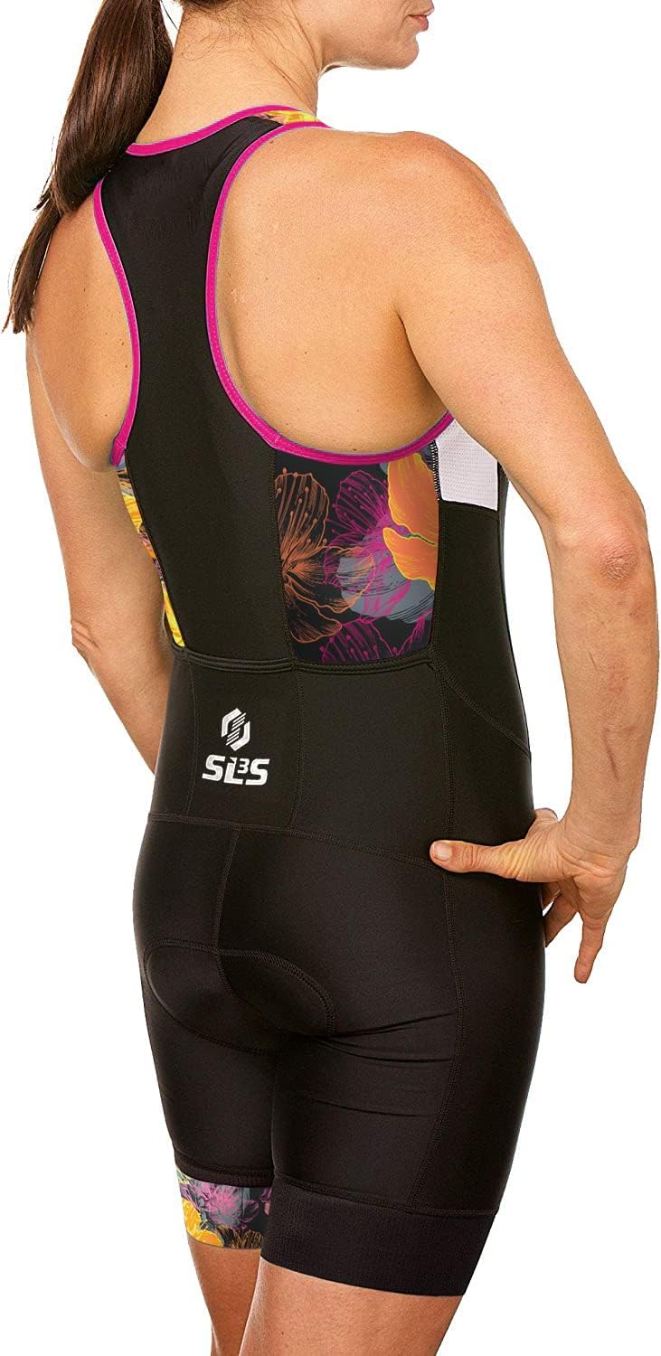 Women's Triathlon Suit - One Piece Tri Suit with Comfortable & Durable FRT Fabric - No Shelf Bra - Perfect for Swimming, Cycling & Running Competitions