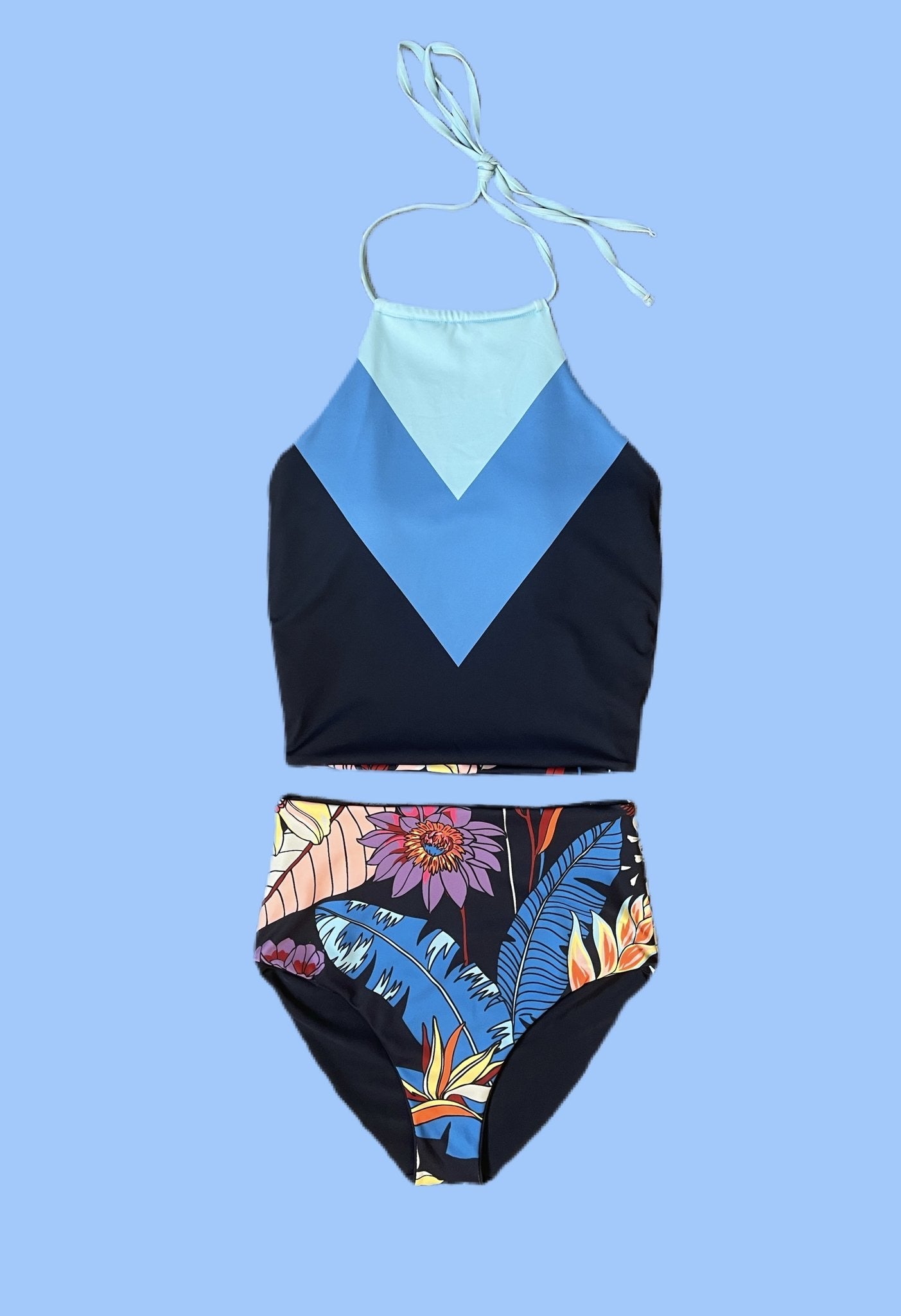 Little Girl’s Wendy Tropical & Retro Reversible Tankini Swimsuit - Cute Two-Piece Bathing Suit for Kids - Perfect for Beach, Pool & Summer Vacations