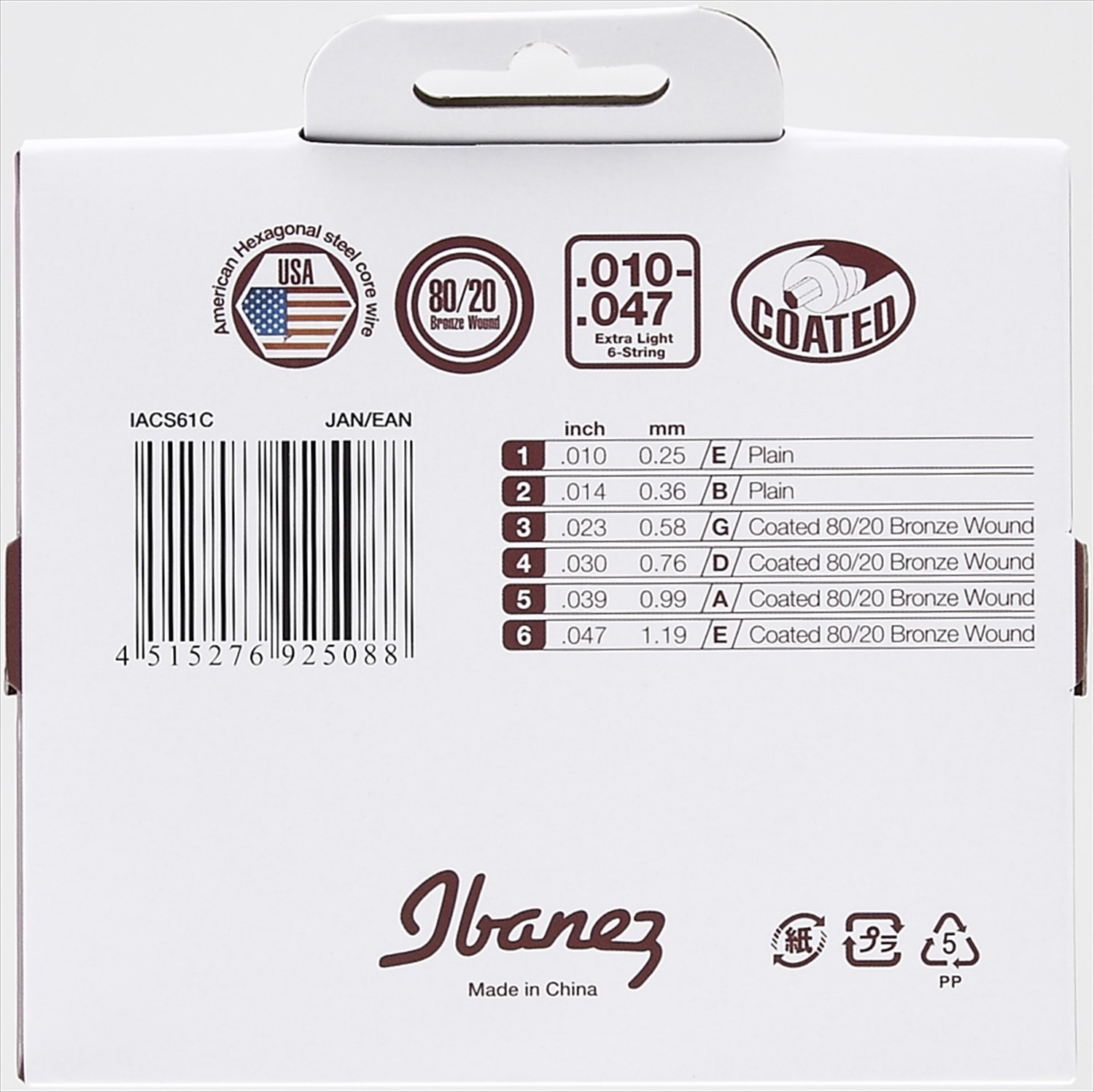 Ibanez Bronze Wound 80/20 Light Gauge Acoustic Guitar Strings (IACS12C) - 12-String Set for Clear Bright Tone | Perfect for Folk, Country & Fingerstyle Playing