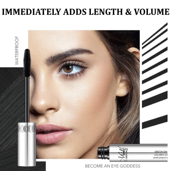 Oil-Free Waterproof Mascara for Eyelash Extensions & Natural Lashes - Long Lasting, Volumizing & Curling Formula | Perfect for Daily Wear, Special Occasions & Sensitive Eyes