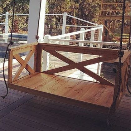 Premium Cedar Swing Bed - Lowcountry Cooper River Daybed Crib with Weather-Resistant Finish | Perfect for Porch, Patio, and Backyard Relaxation