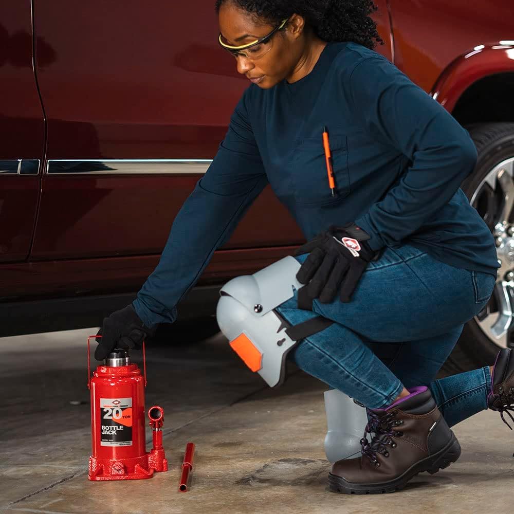 20 Ton Heavy Duty Bottle Jack - Manual Hydraulic Jack with Hardened Steel Saddles, Centered Pumps & Rams (Model 3520) - Ideal for Auto Repair, Construction, and Industrial Lifting Applications