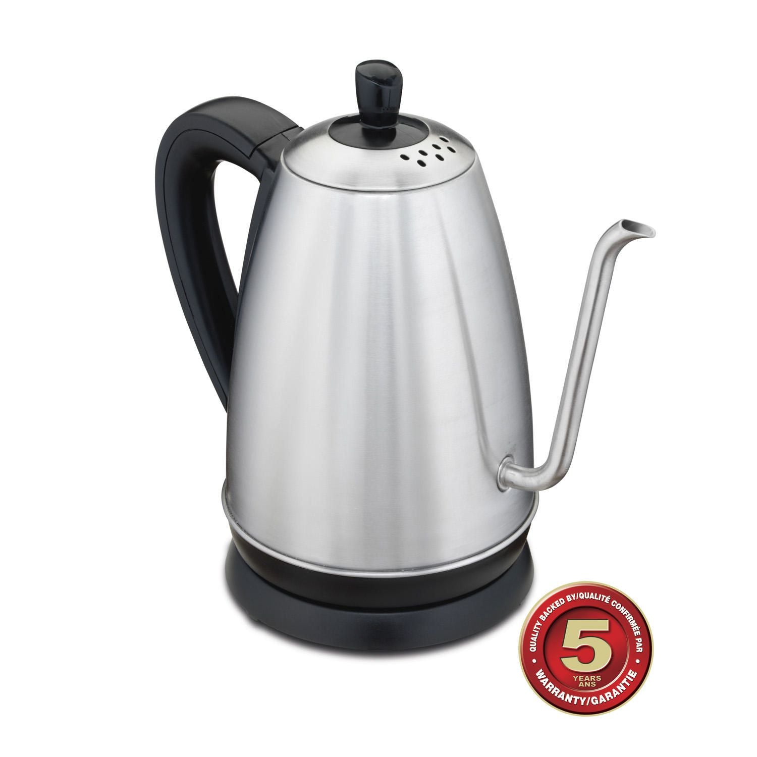 Hamilton Beach 1.2L Stainless Steel Electric Gooseneck Kettle - Fast Boiling, Precise Pouring for Coffee & Tea Brewing - Perfect for Home, Office & Specialty Coffee Shops (Model 40899C)