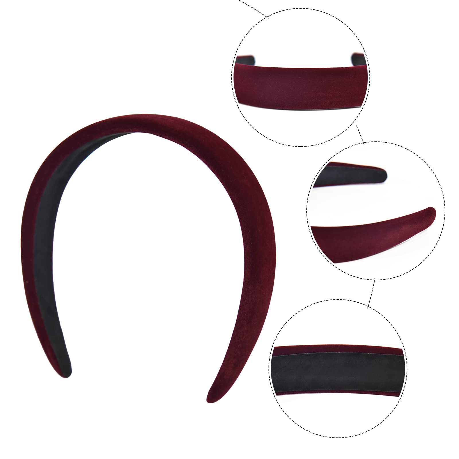 Velvet Wide Headbands for Women - Soft Non-Slip Hair Accessories for Women & Girls - Perfect for Workouts, Yoga, and Everyday Fashion Wear