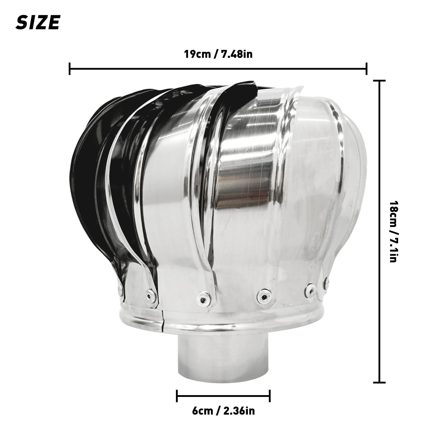 SoloWilder 2.36 Inch Stainless Steel Spark Arrestor Screen & Rotatable Chimney Rain Cap for Wood Stove Pipe - Durable Outdoor Fireplace Accessory for Camping, Cabin & Home Heating