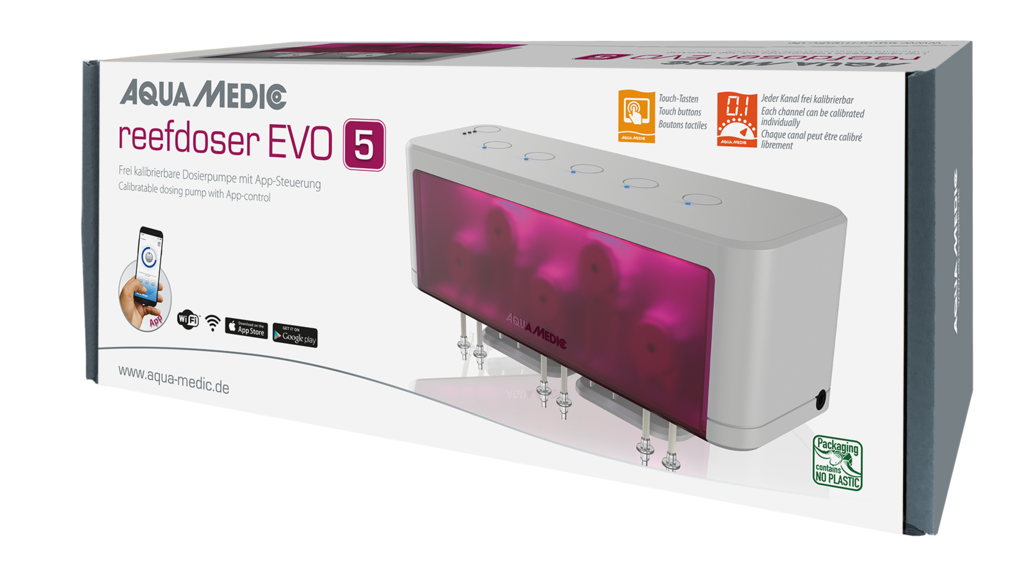 Aqua Medic Reefdoser EVO 5 Dosing Pump - Precision Marine Aquarium Dosing System for Coral Reef Tanks | Automatic Water Parameter Control for Saltwater & Freshwater Aquariums